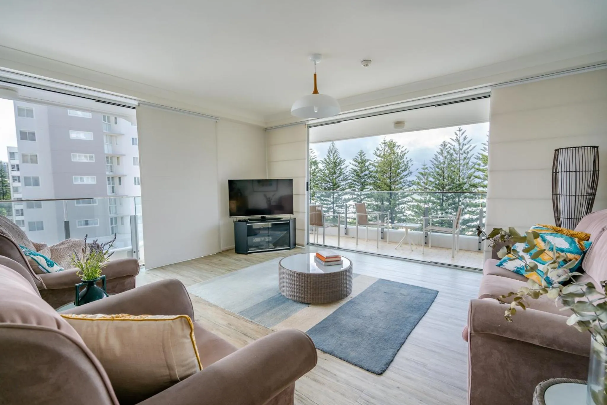 Living room in Cashelmara Beachfront Apartments