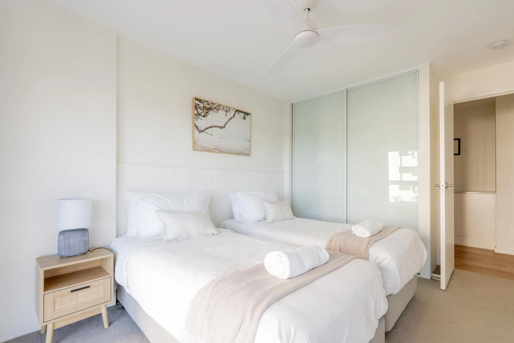 Bed in Cashelmara Beachfront Apartments