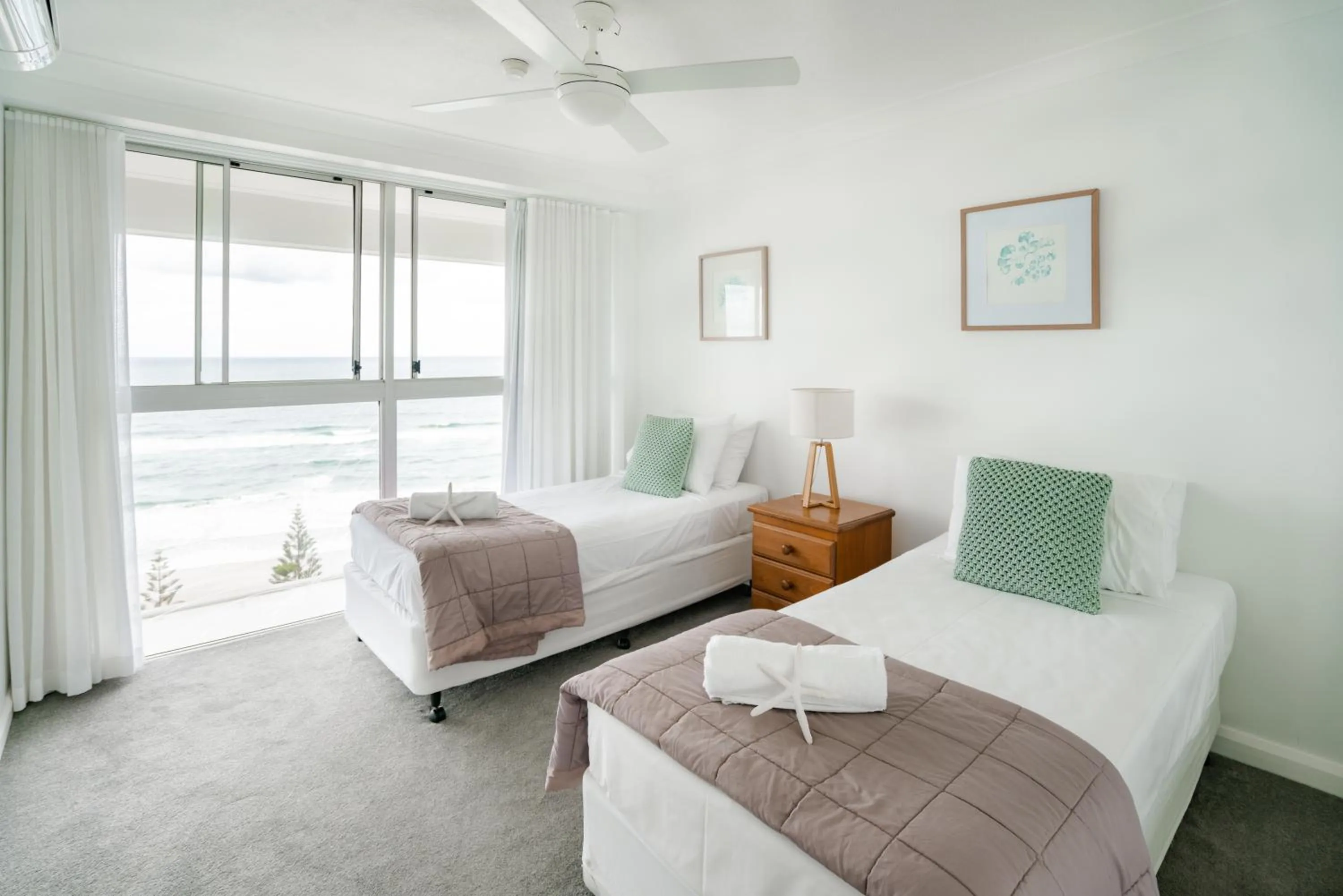 Bed in Cashelmara Beachfront Apartments