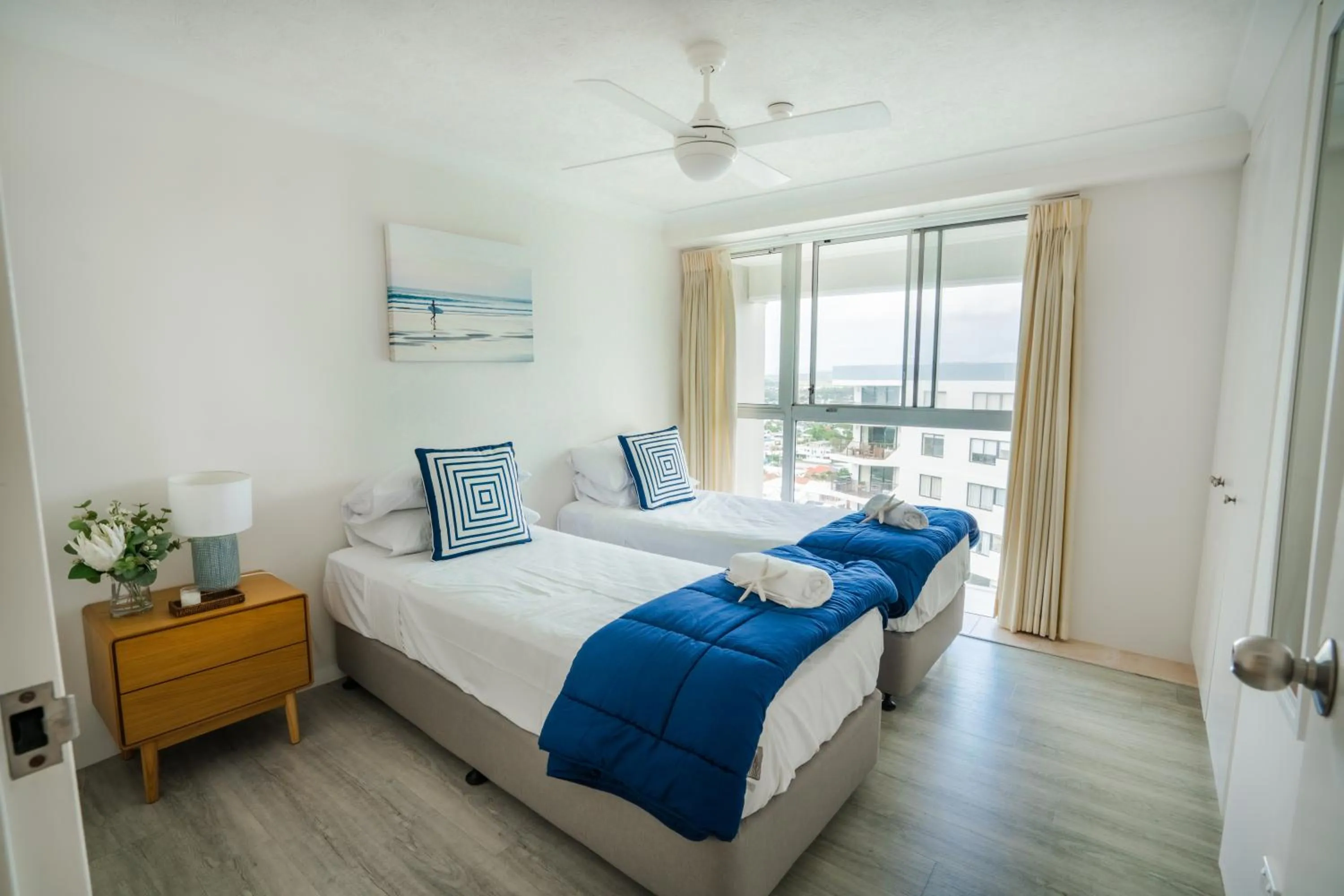 Bed in Cashelmara Beachfront Apartments