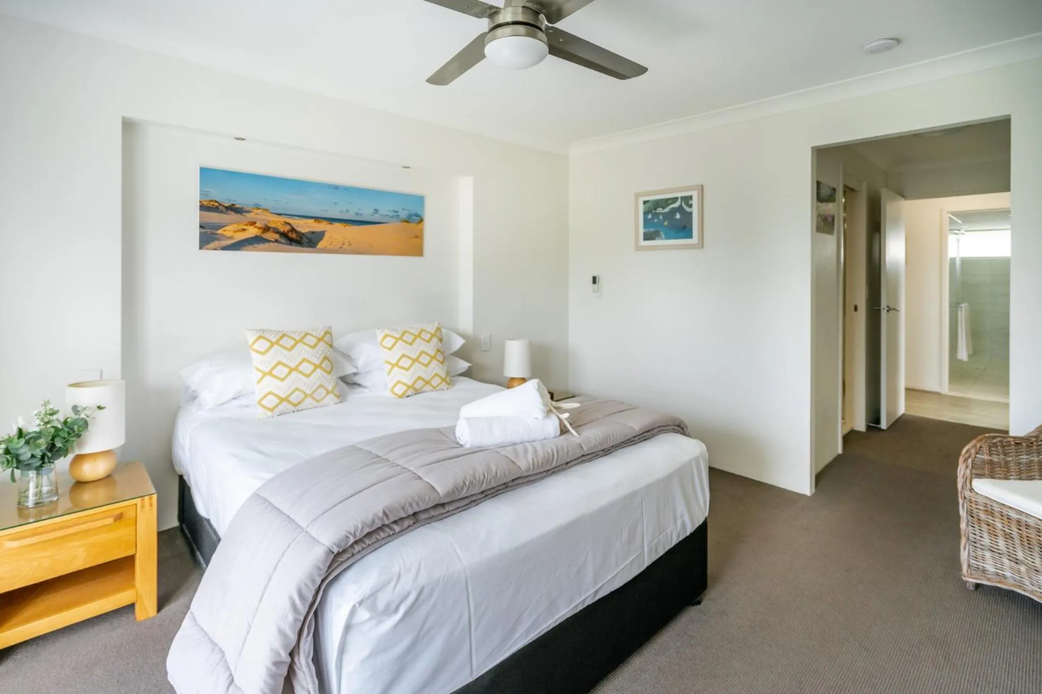 Bed in Cashelmara Beachfront Apartments