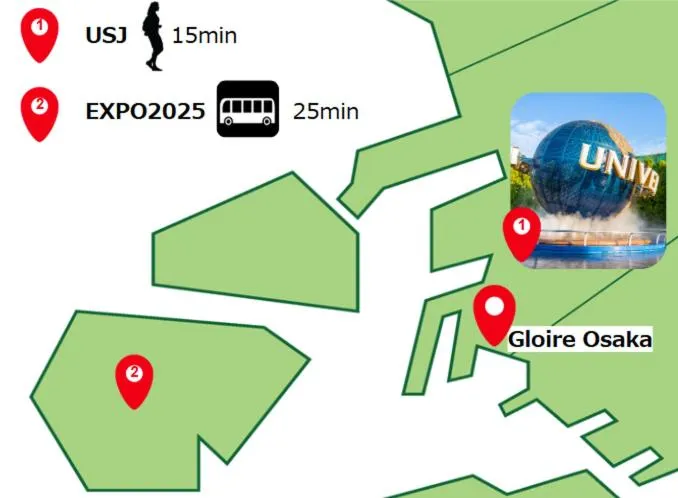 Nearby landmark in Tabist Gloire Osaka