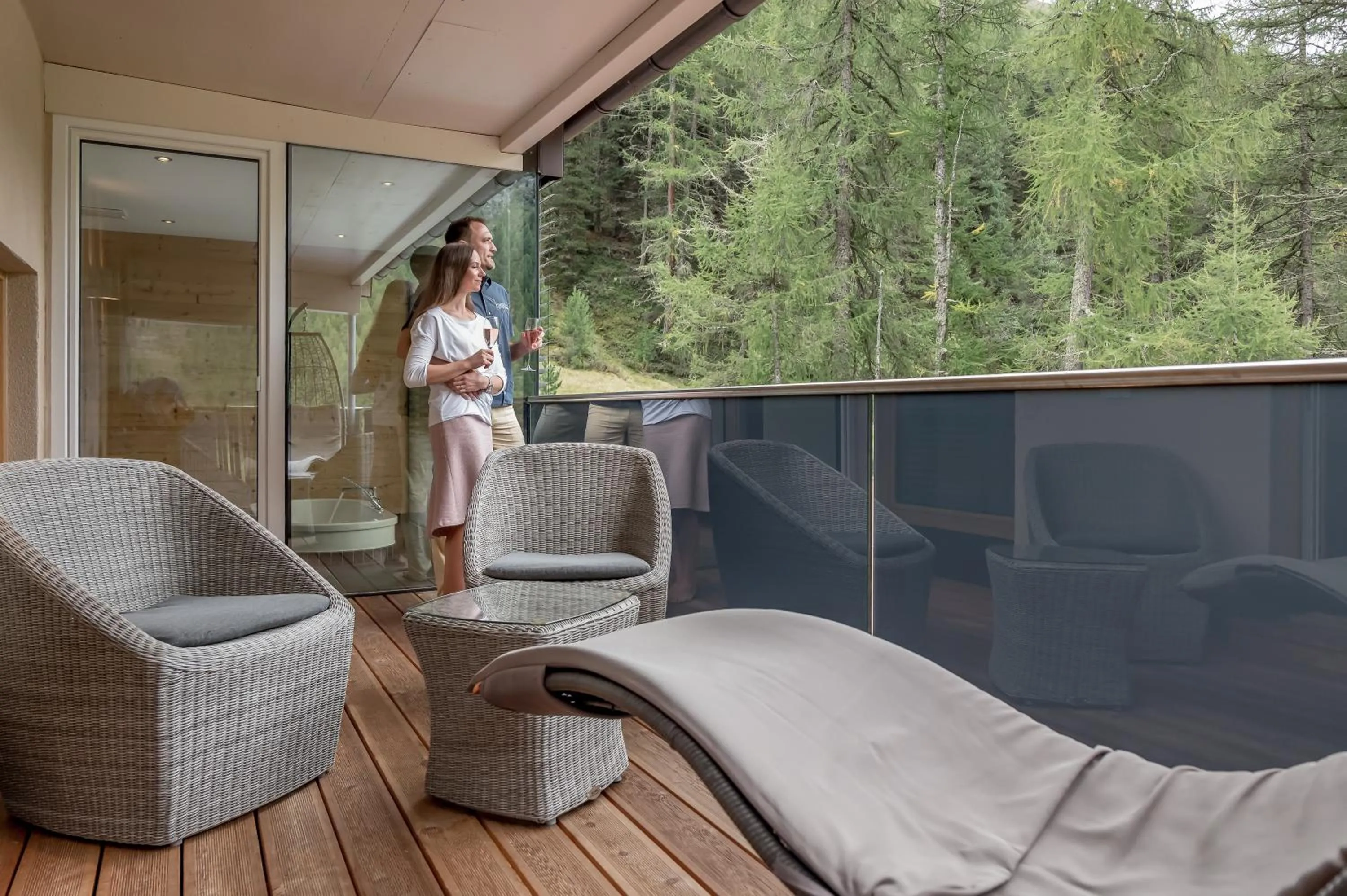 Balcony/Terrace in 4 Sterne Superior Mühle Resort 1900 - Adults only