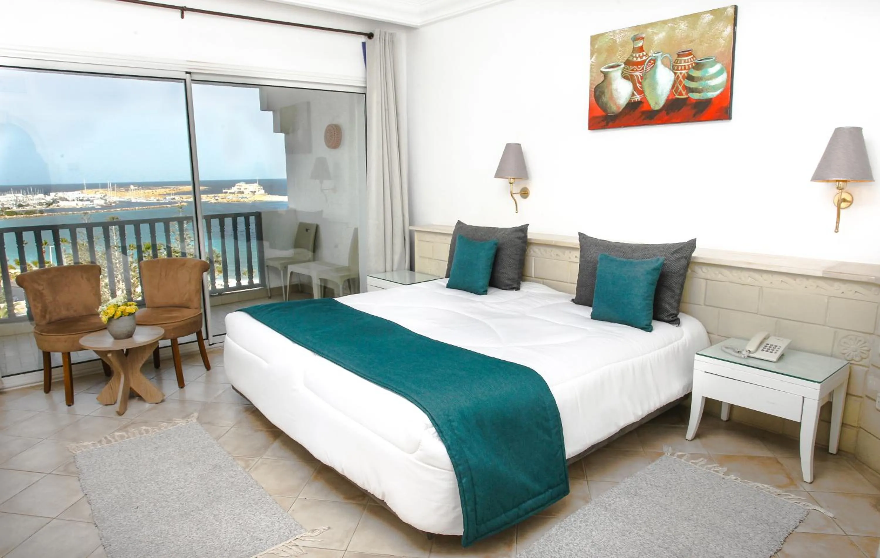 Bed in Hotel El Habib Monastir