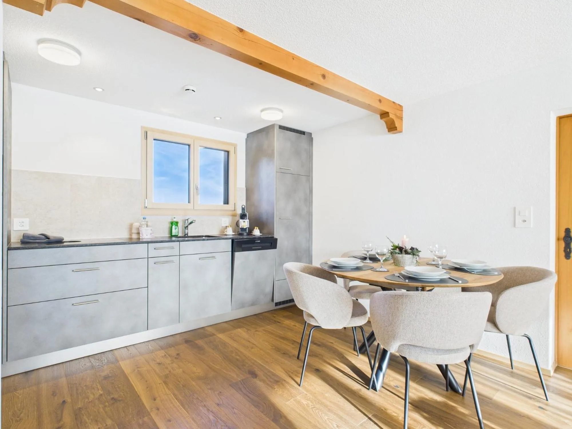 Kitchen or kitchenette in Bergblick Lodge - 3 Sterne Garni - Neueröffnung