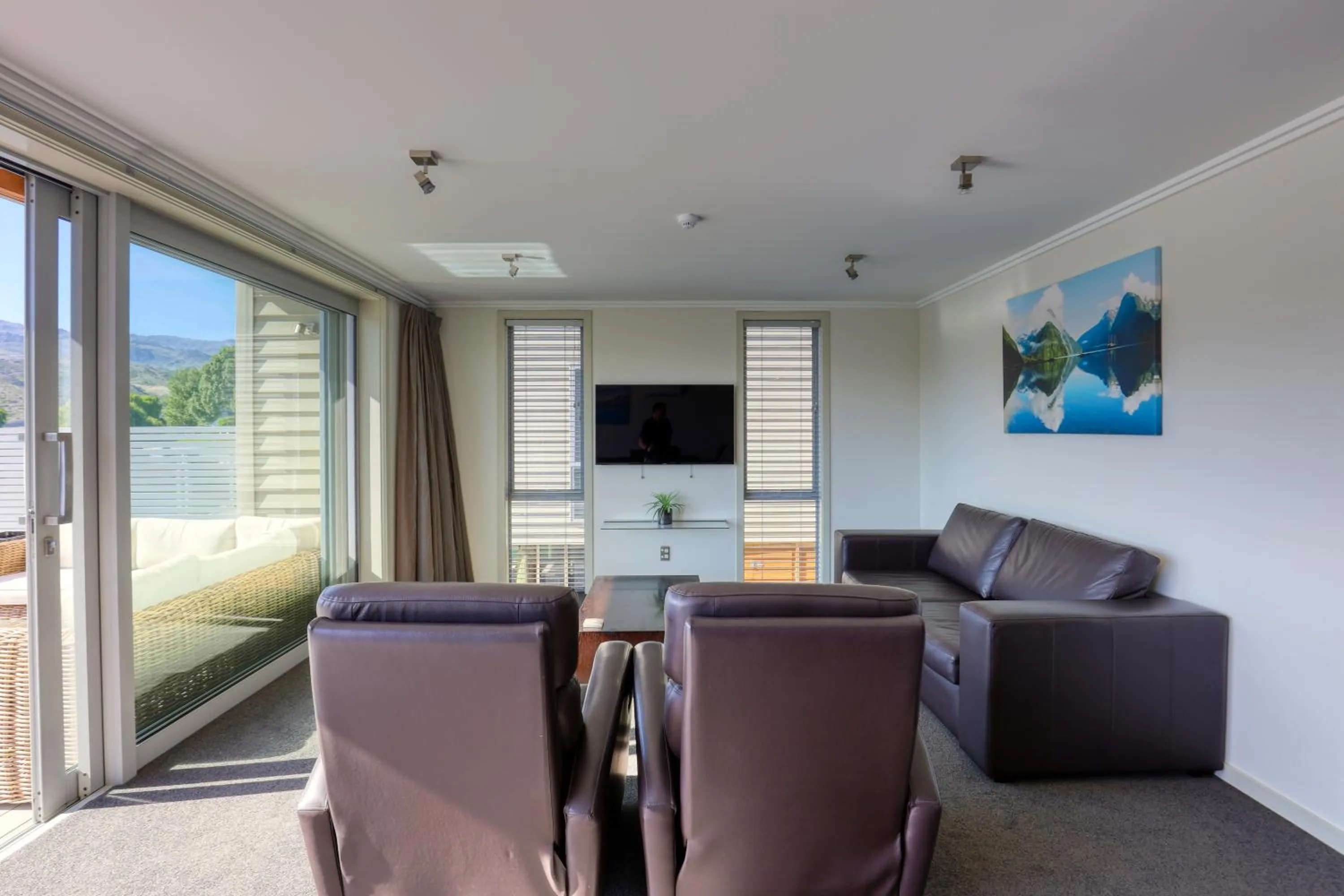 Living room in Marsden Lake Resort Central Otago
