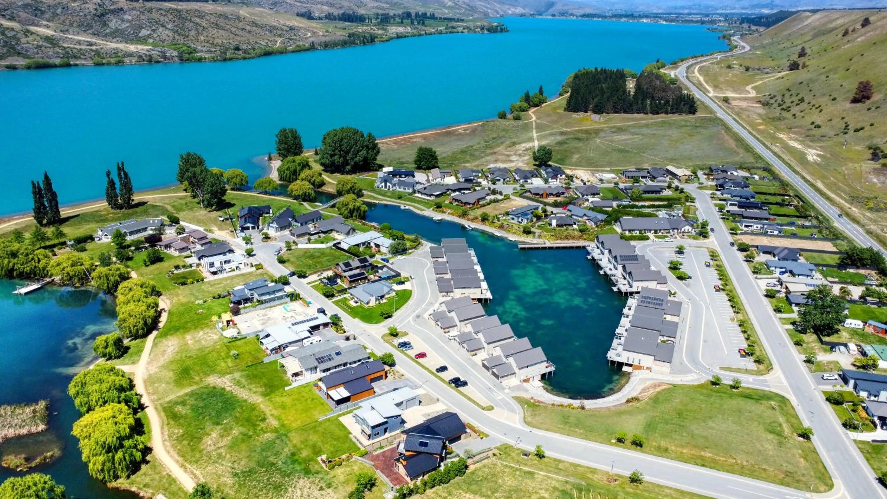Bird's eye view in Marsden Lake Resort Central Otago