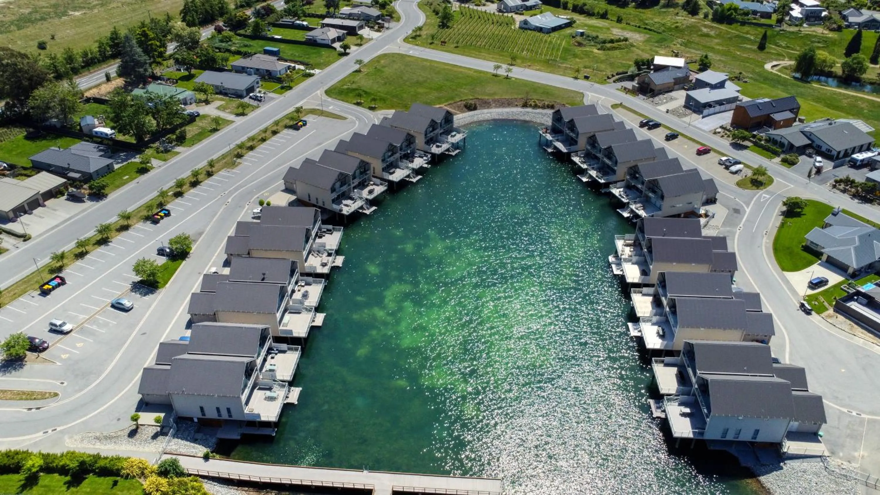 Bird's eye view in Marsden Lake Resort Central Otago