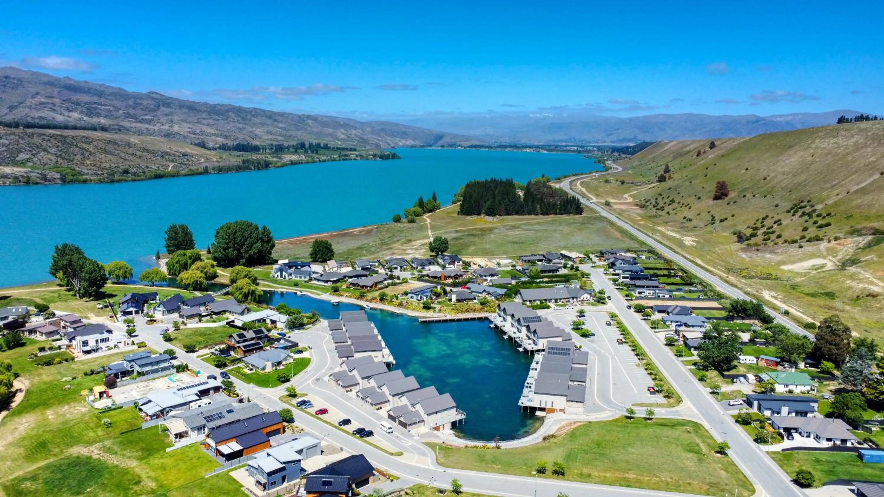 Bird's eye view in Marsden Lake Resort Central Otago