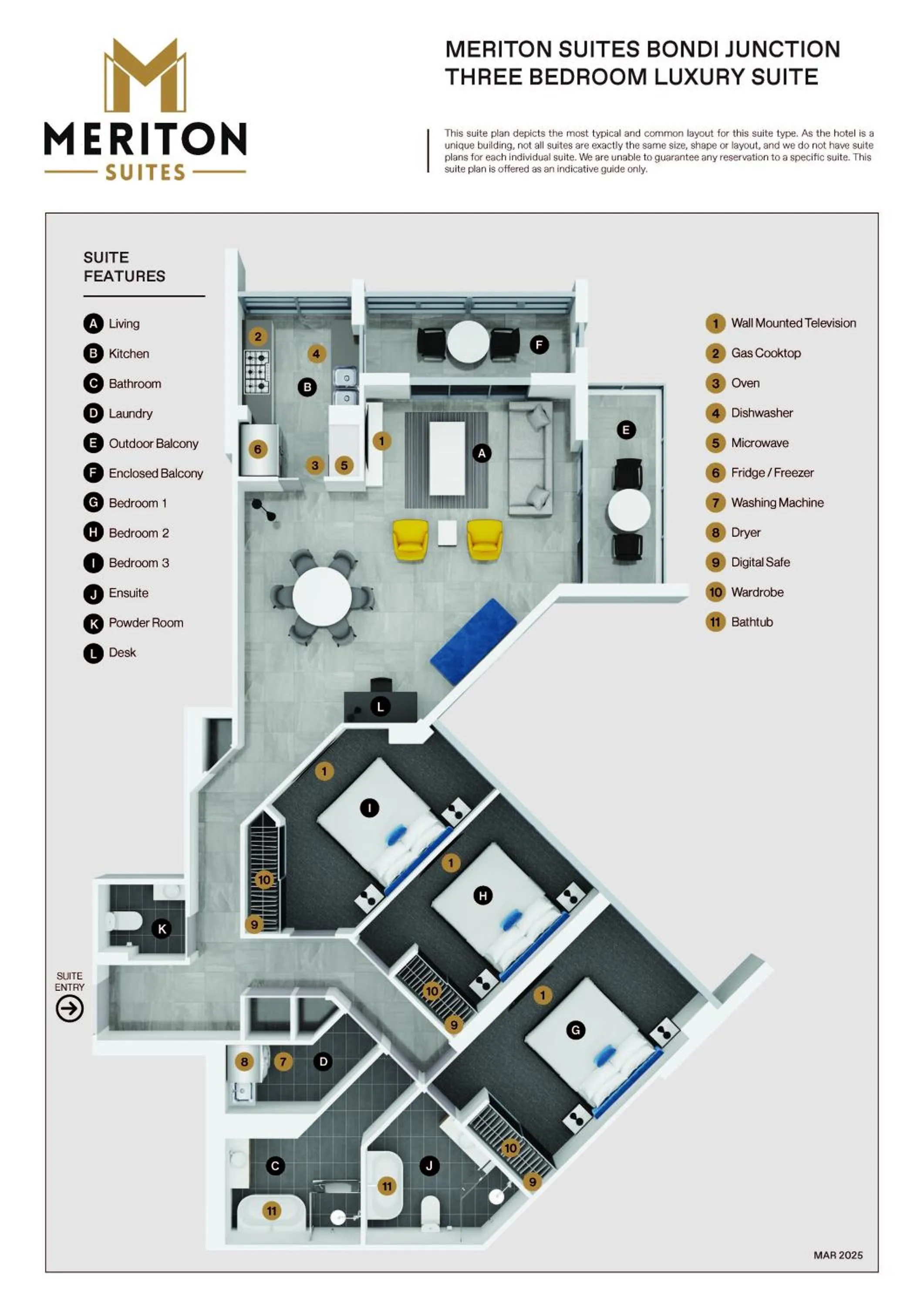 Floor plan in Meriton Suites Bondi Junction