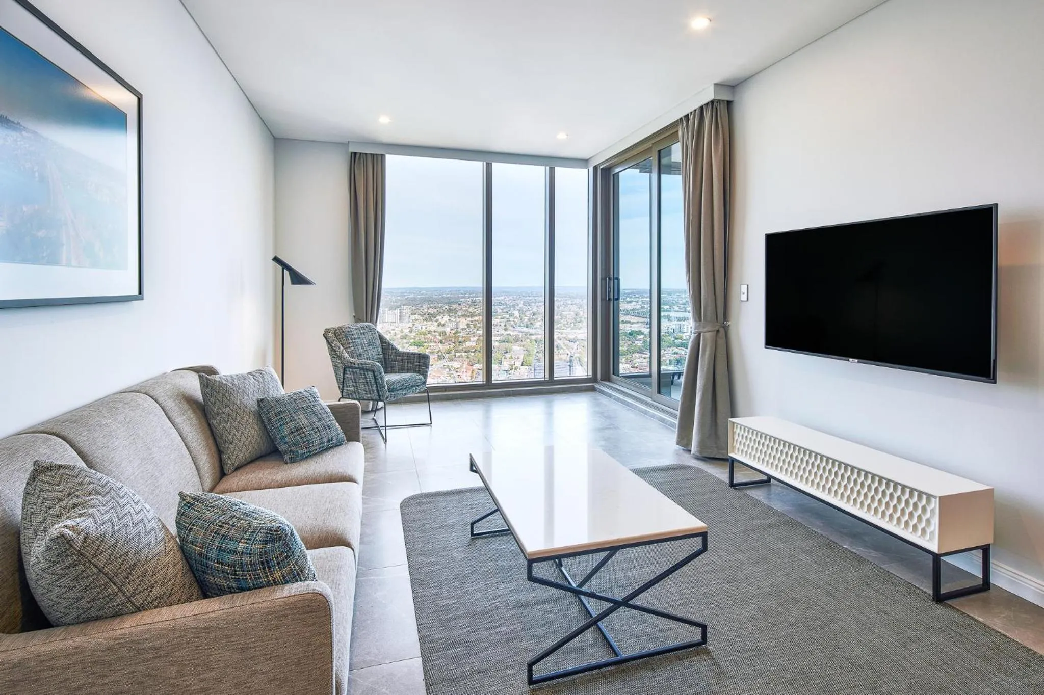 Living room in Meriton Suites George Street, Parramatta