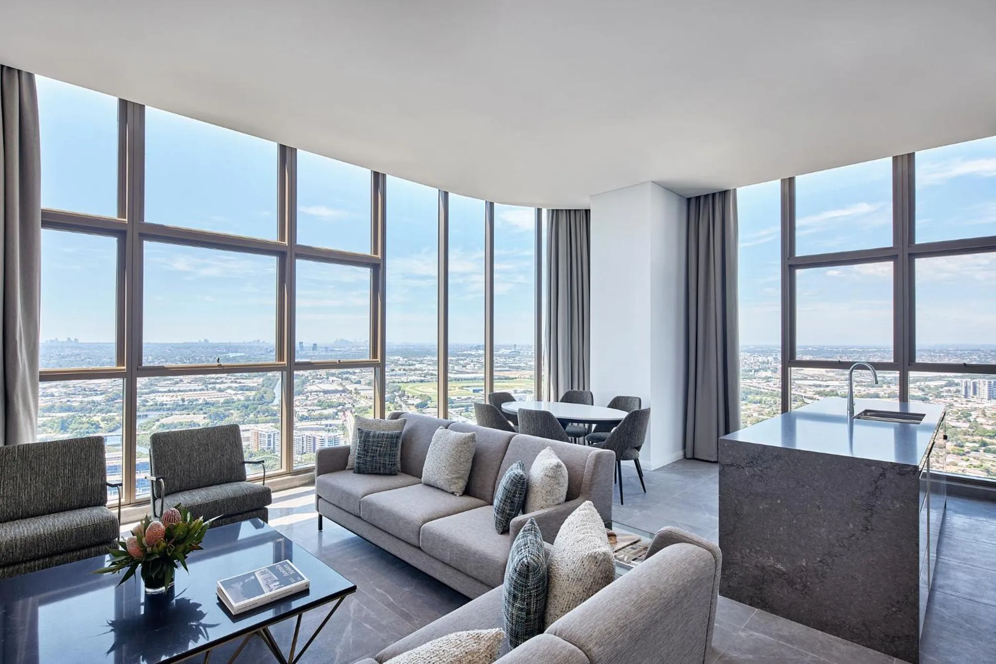 Living room in Meriton Suites George Street, Parramatta