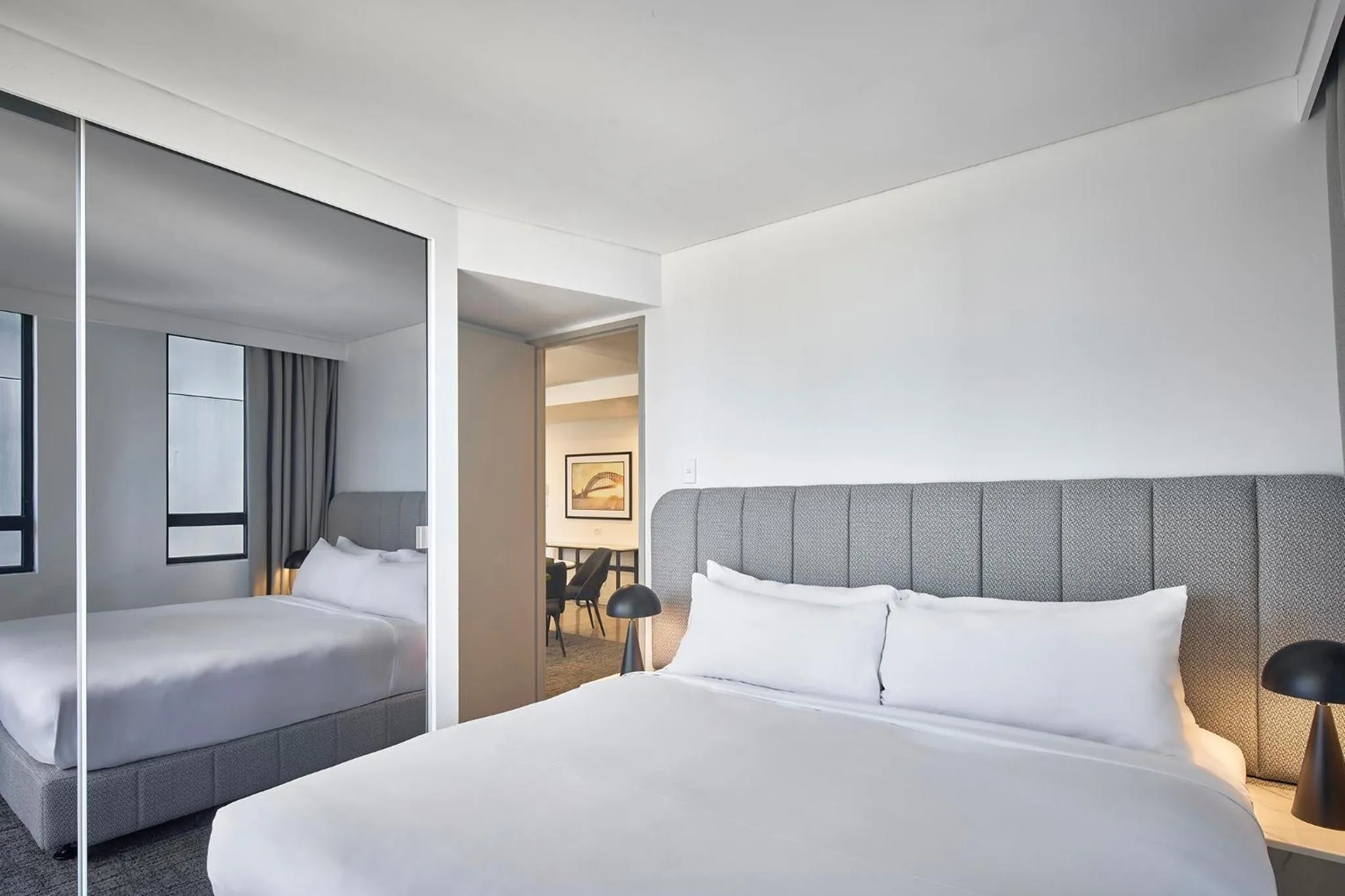 Bed in Meriton Suites Pitt Street, Sydney