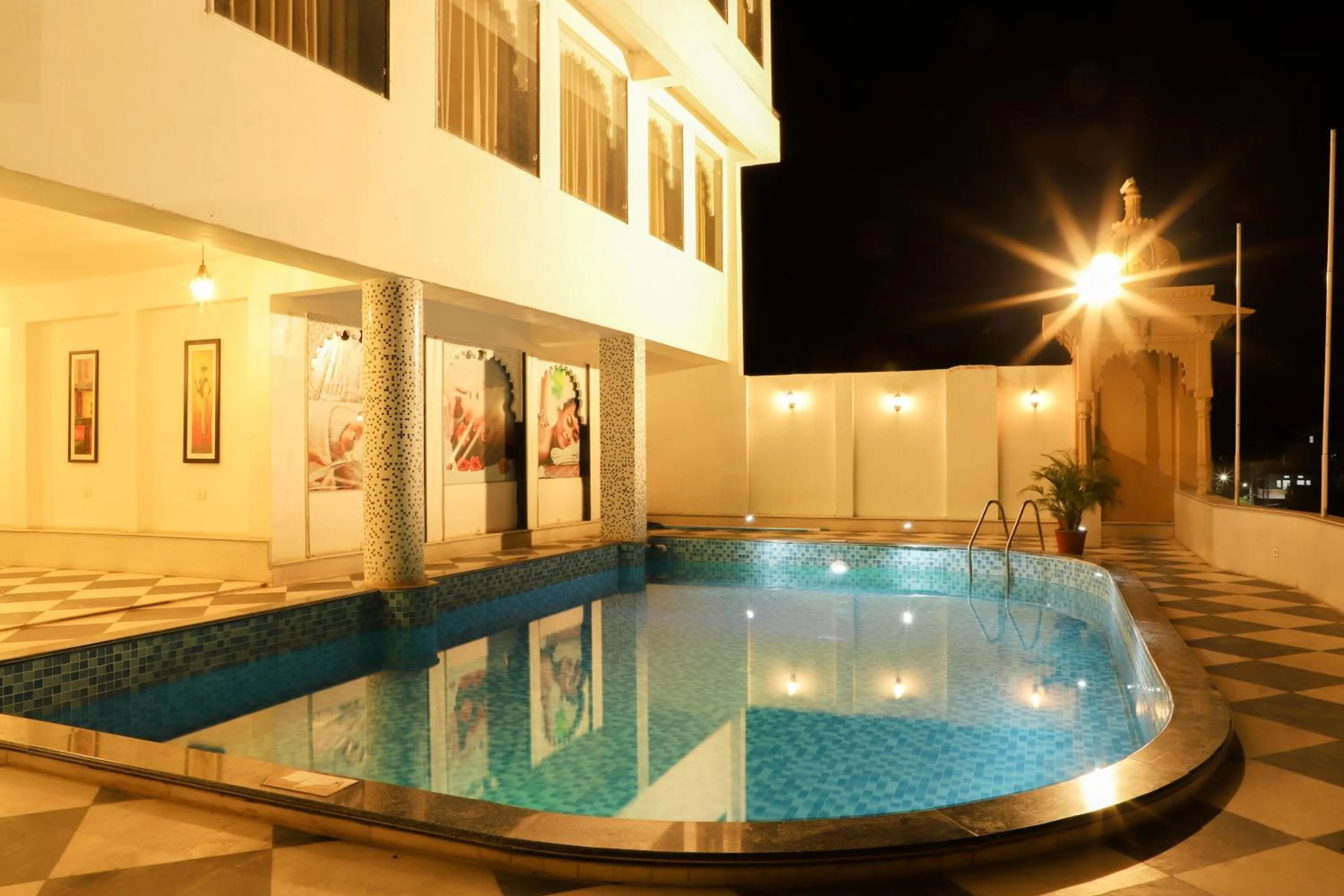 Swimming pool in Regenta Central Mewargarh, Near Biological park