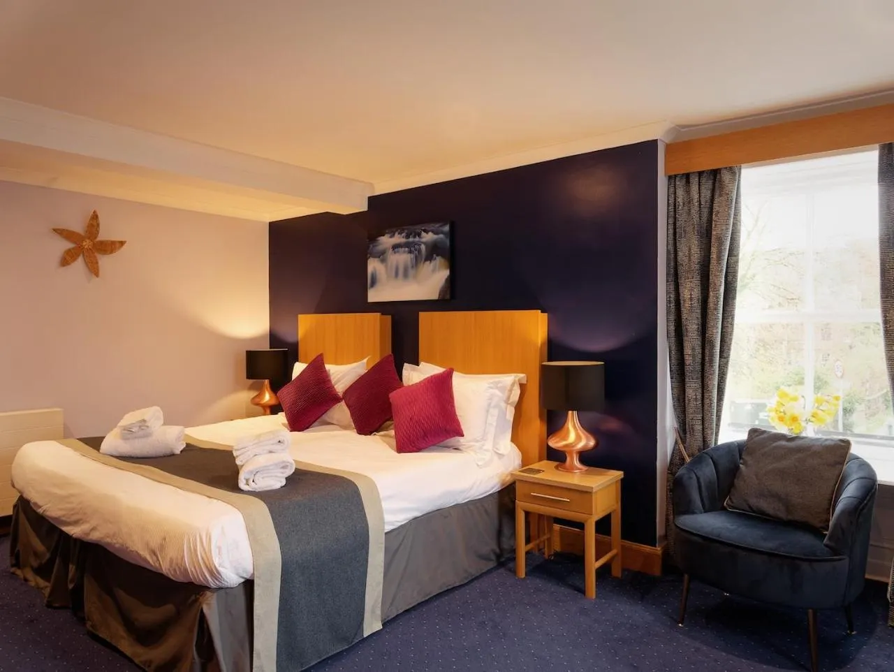 Bedroom, Bed in The Ship Inn - Winner Best Hotel Experience 2024 Visit Scotland