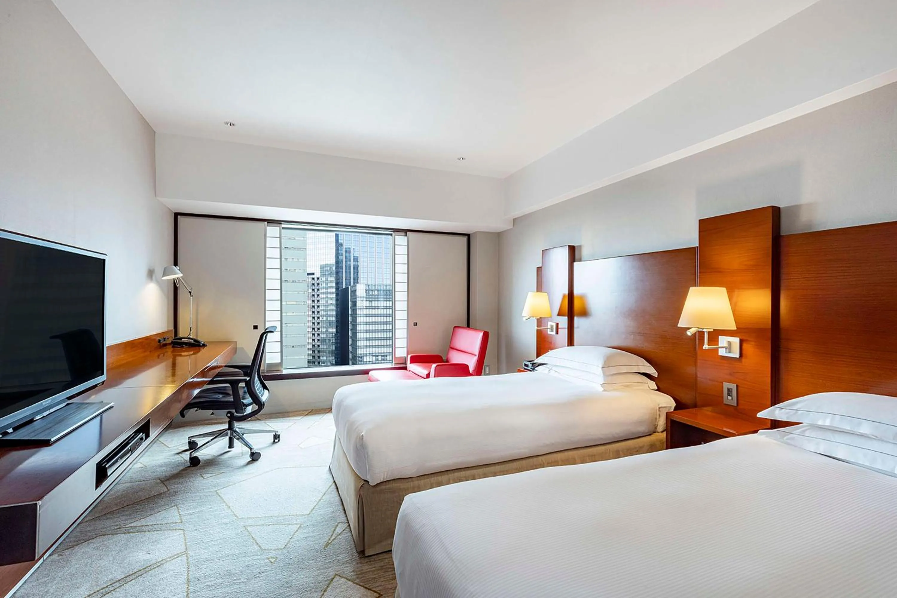 Bed in Hilton Tokyo Hotel