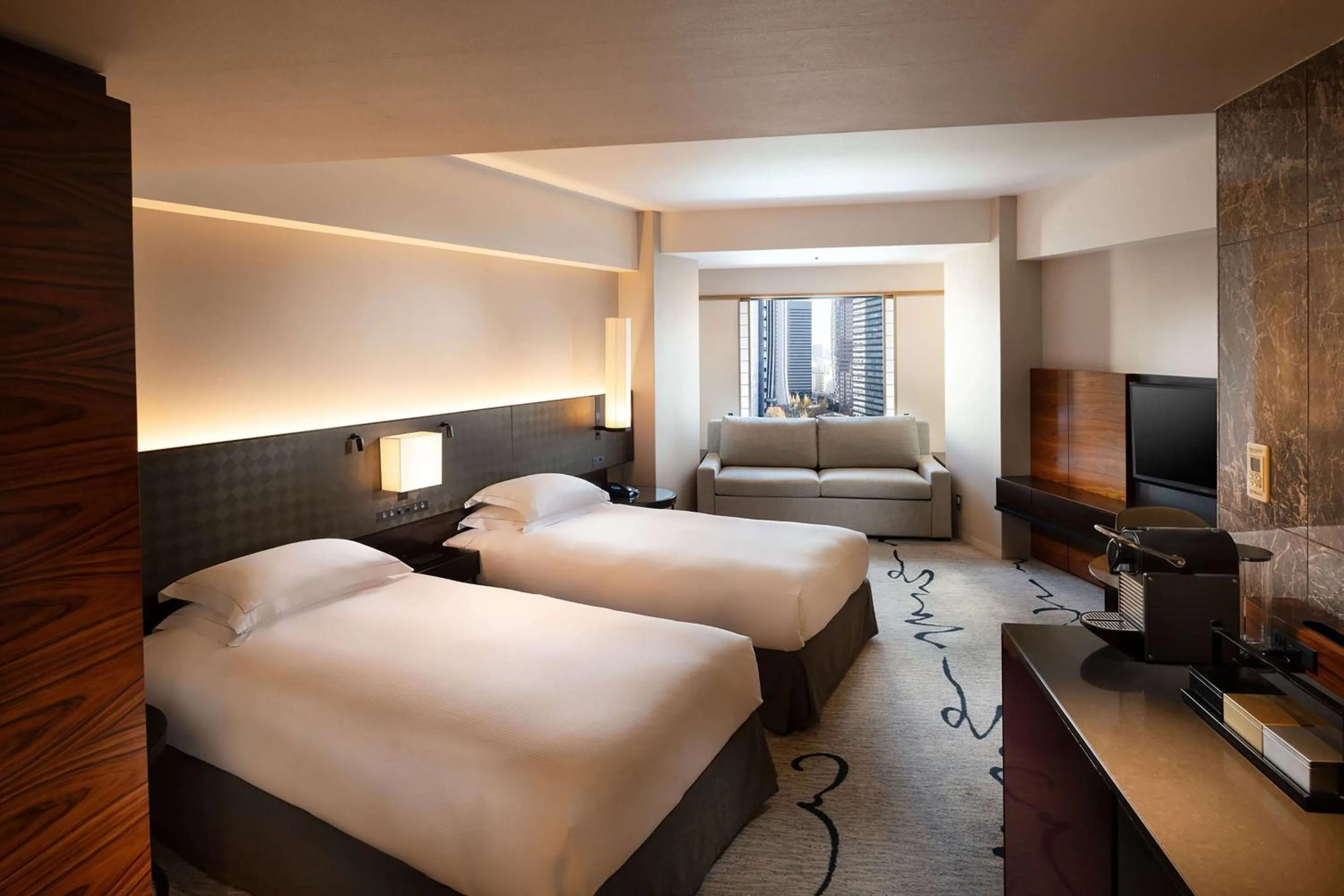 Bed in Hilton Tokyo Hotel