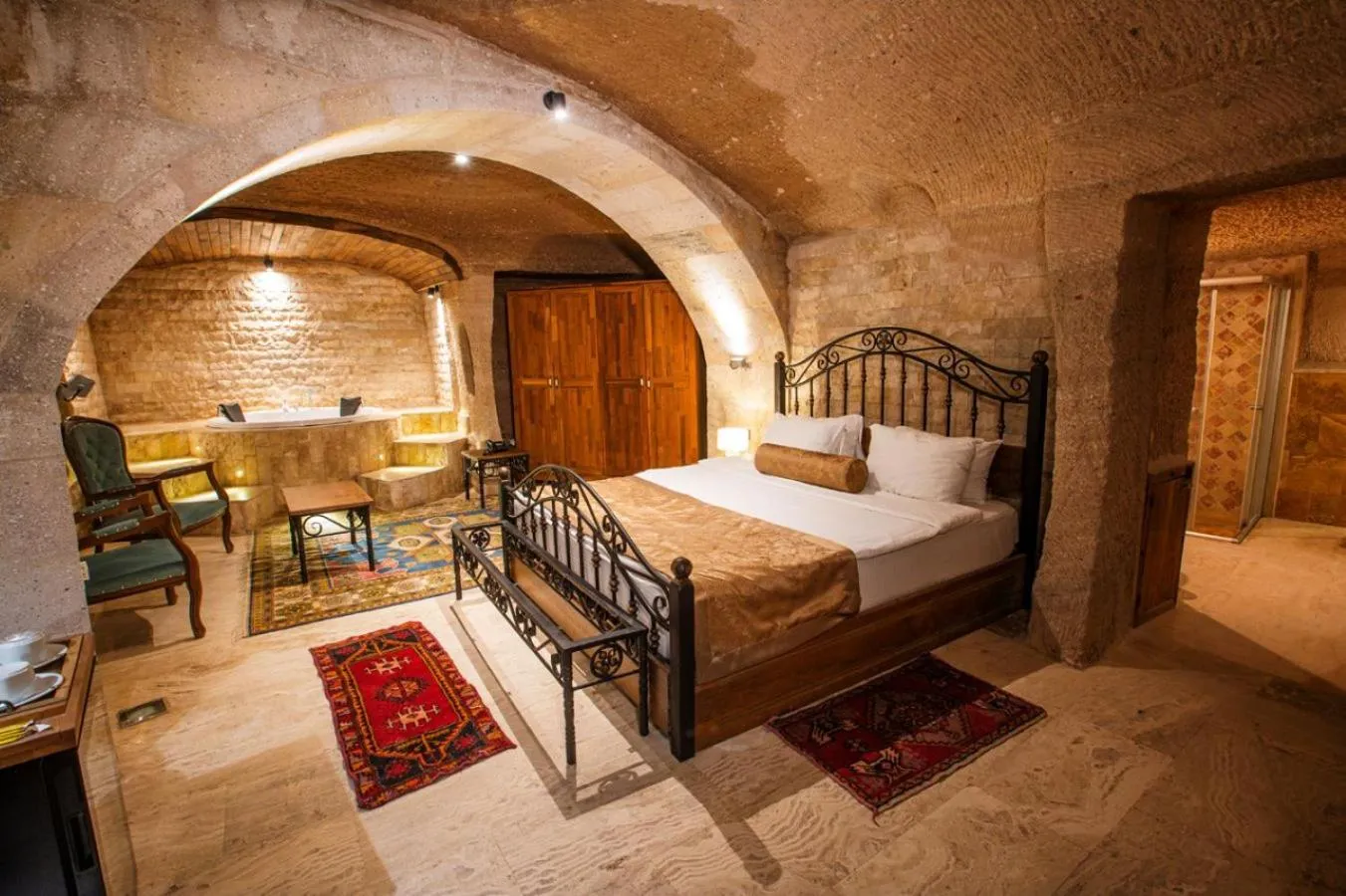 Bed in Caldera Cave Hotel