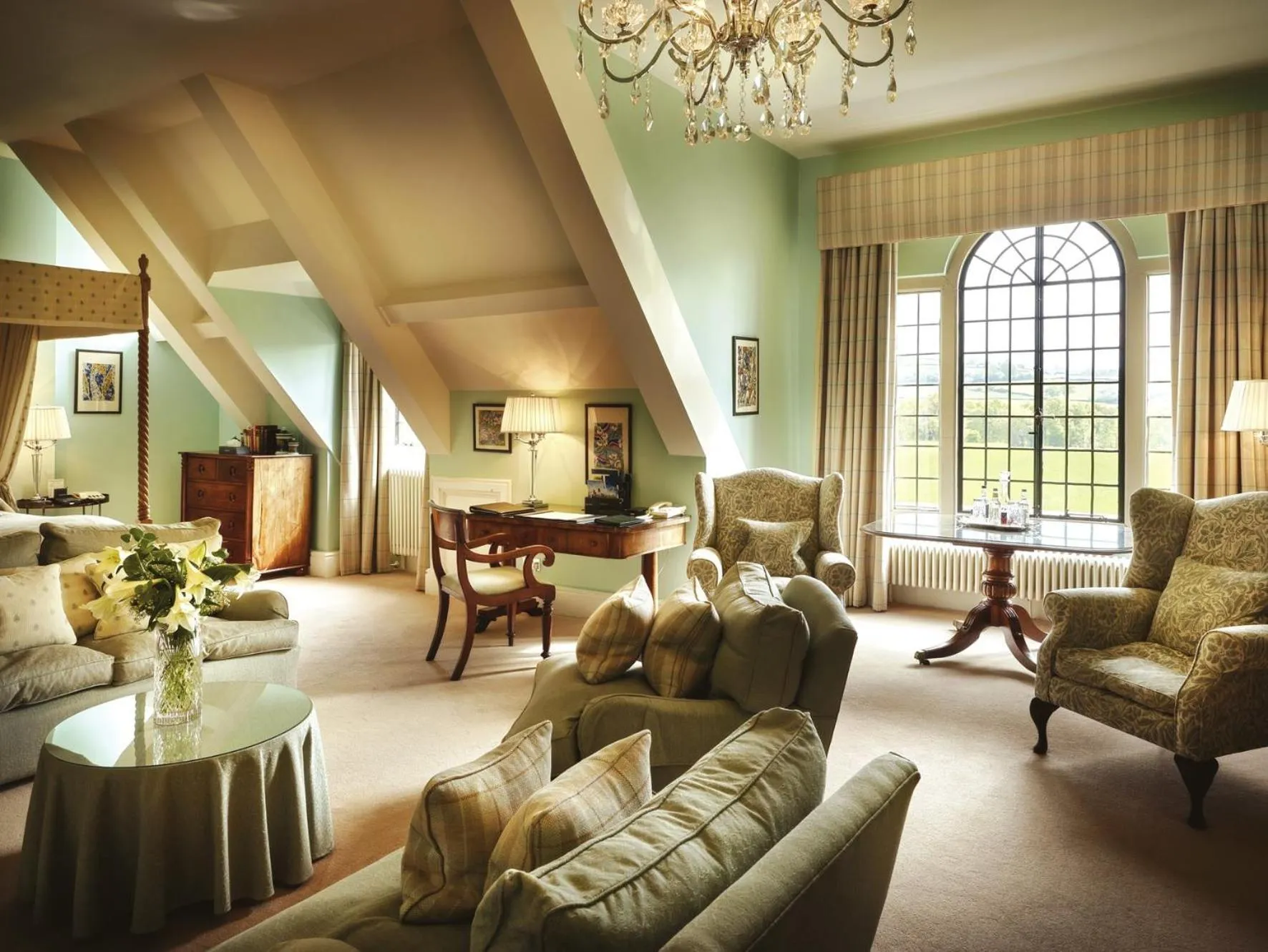 Seating area in Llangoed Hall