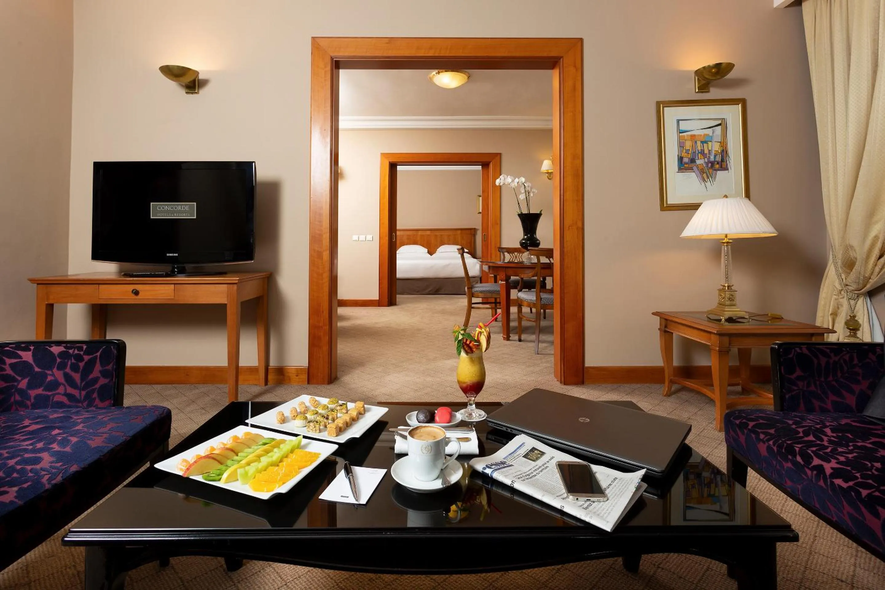 Living room, Bed in Concorde Les Berges du Lac