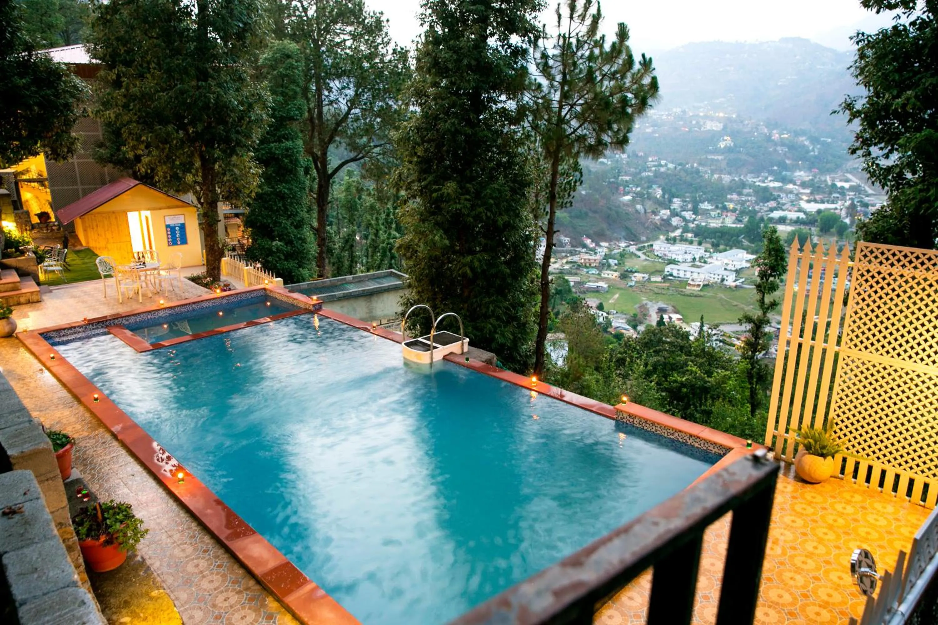 Pool view in The Fern Hillside Resort Bhimtal