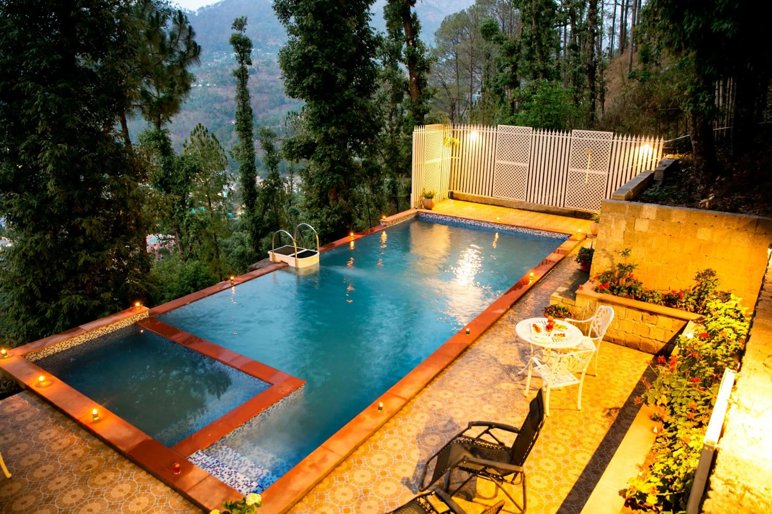 Pool view in The Fern Hillside Resort Bhimtal