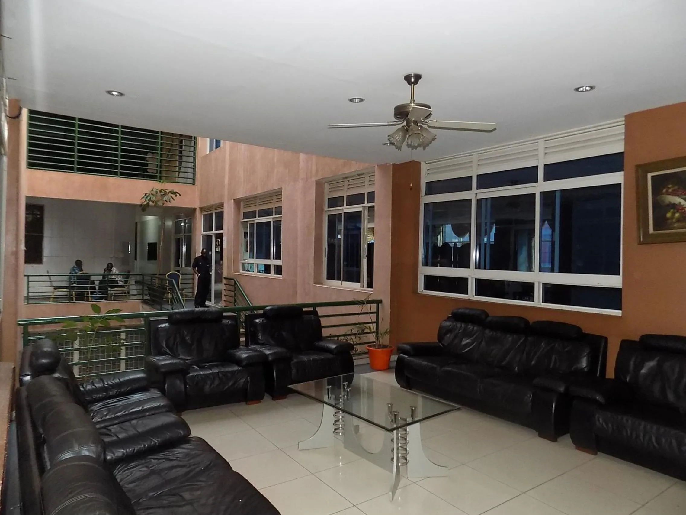 Communal lounge/ TV room in Aponye Hotel Kampala