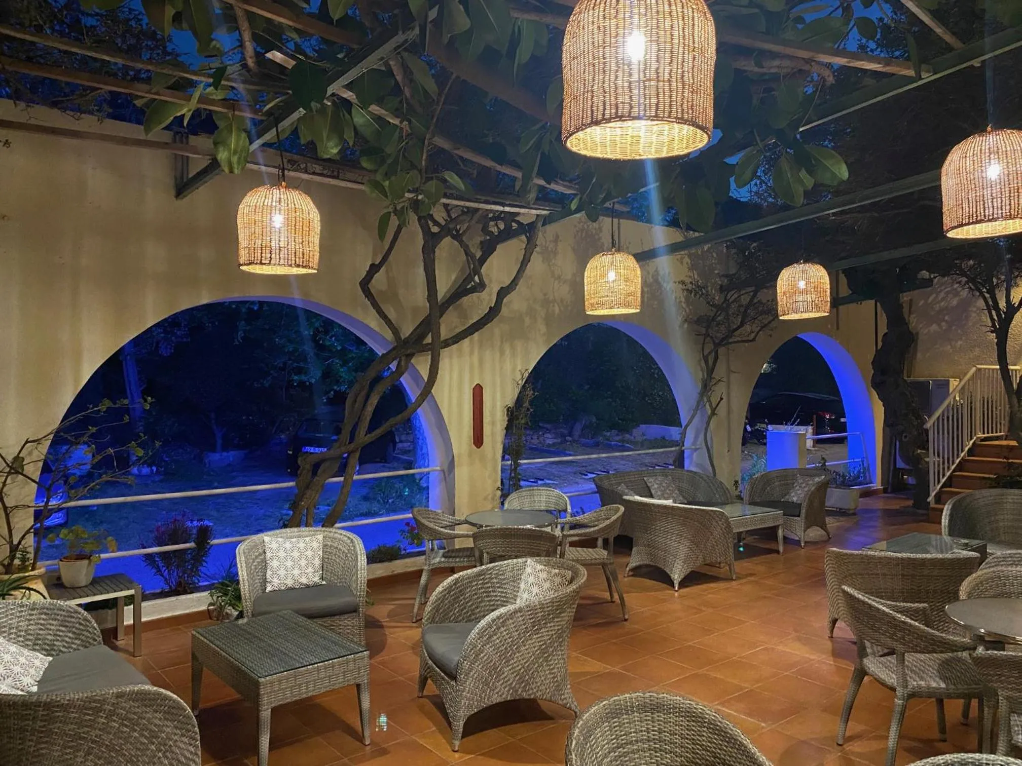 Patio in Hotel de la Plage Santa Vittoria