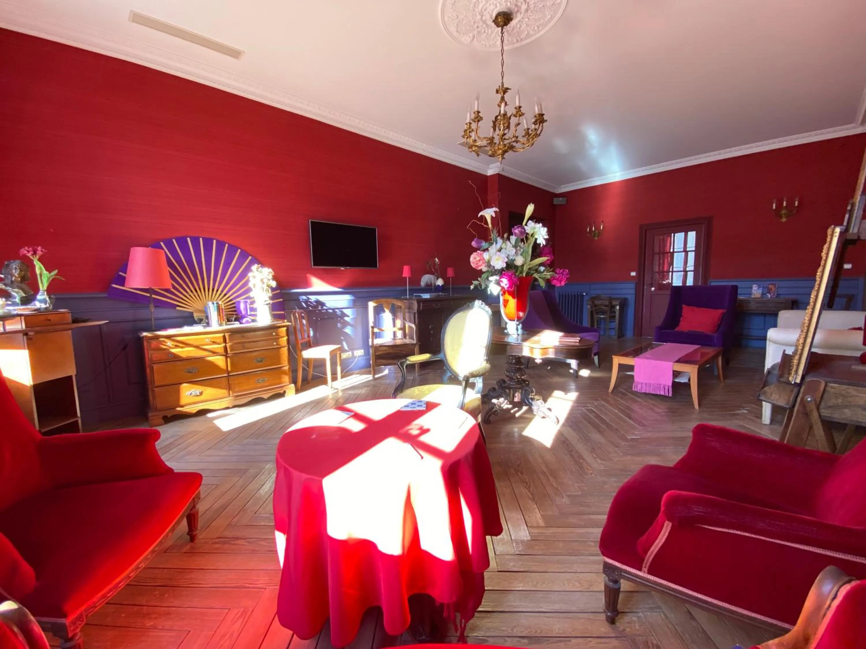 Living room in Demeure Saint Louis Historic manor, City 700m, free parking,A C,Clim,WIFI, city view, Garden