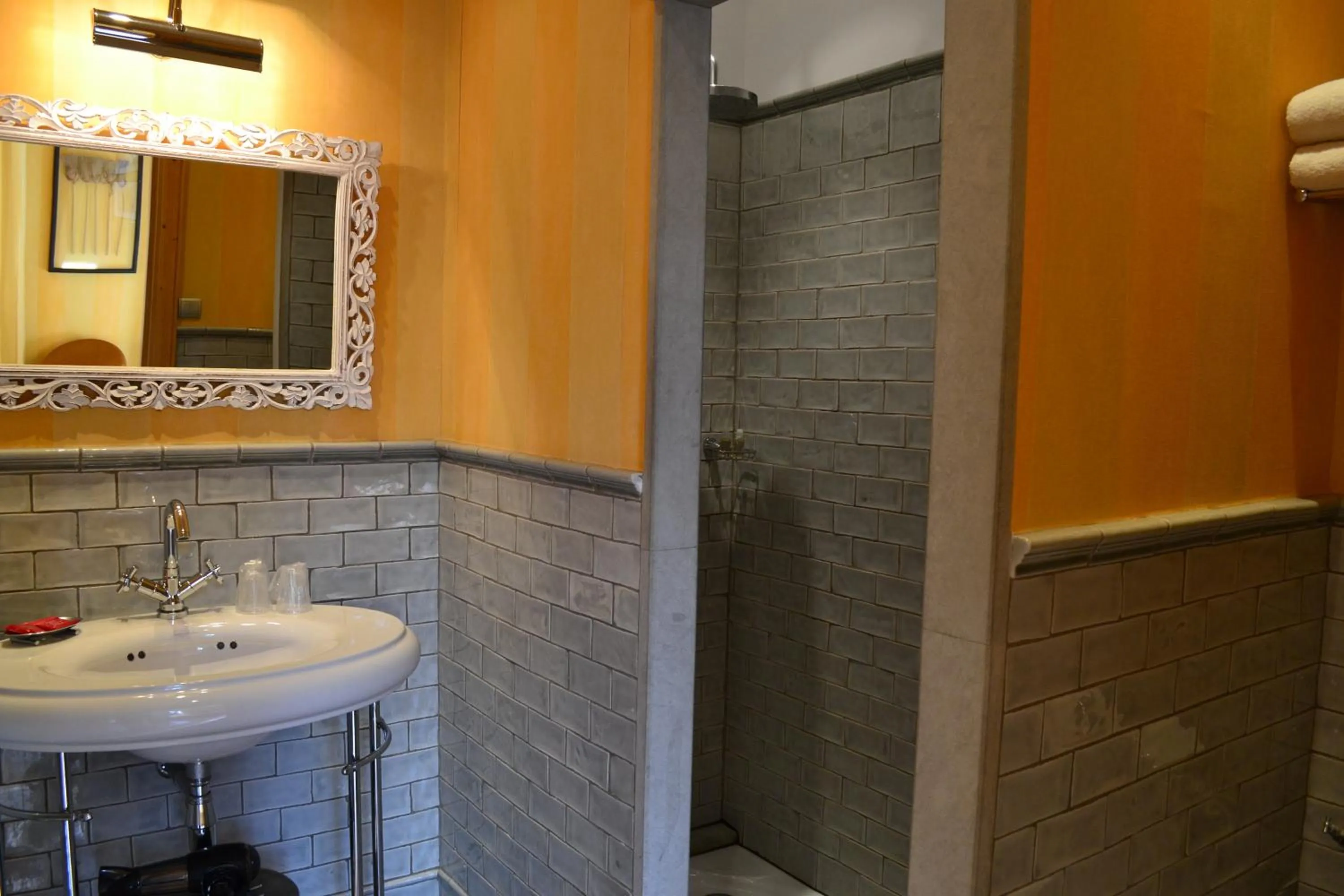 Bathroom in Demeure Saint Louis Historic manor, City 700m, free parking,A C,Clim,WIFI, city view, Garden