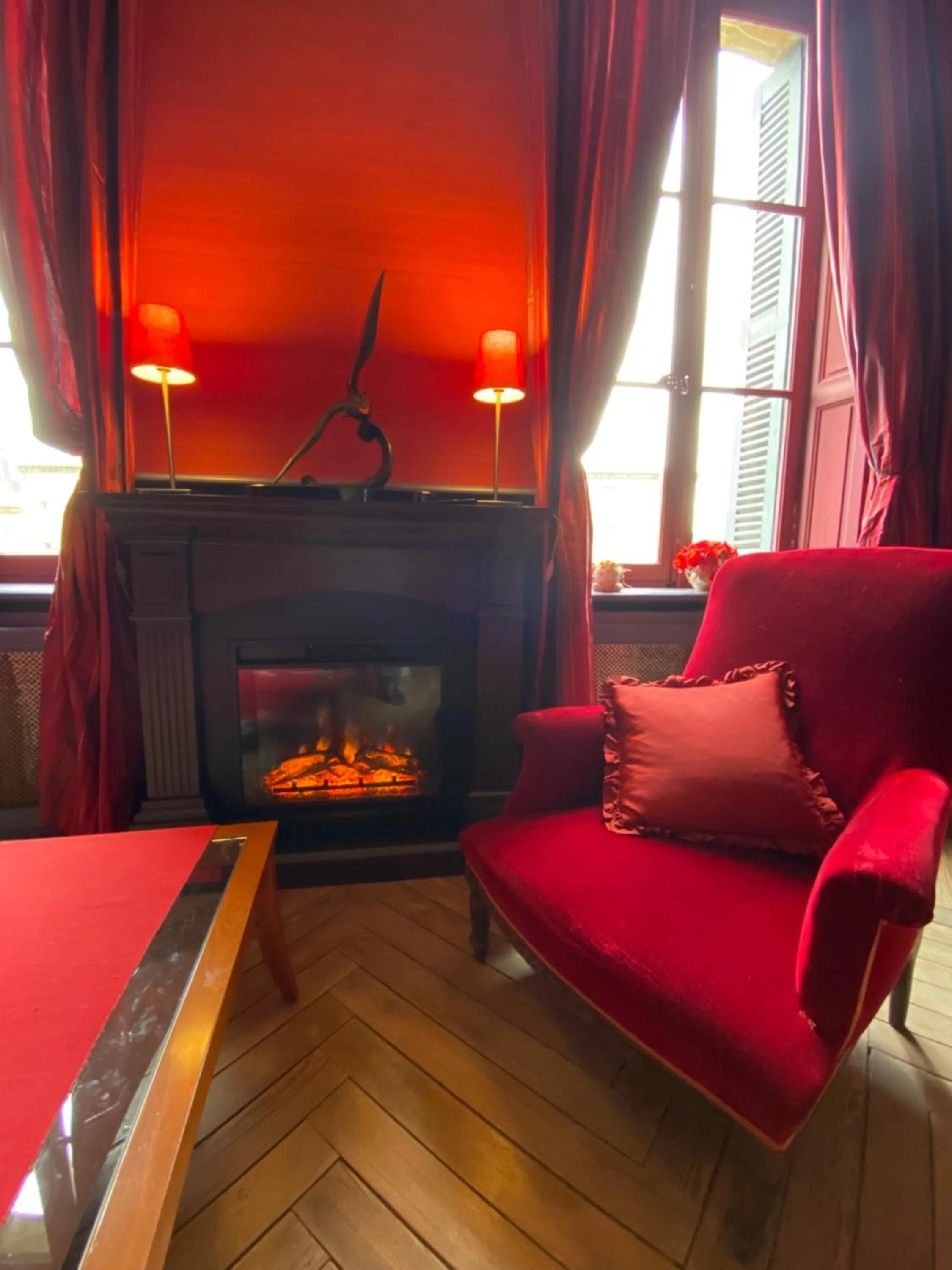 Living room in Demeure Saint Louis Historic manor, City 700m, free parking,A C,Clim,WIFI, city view, Garden