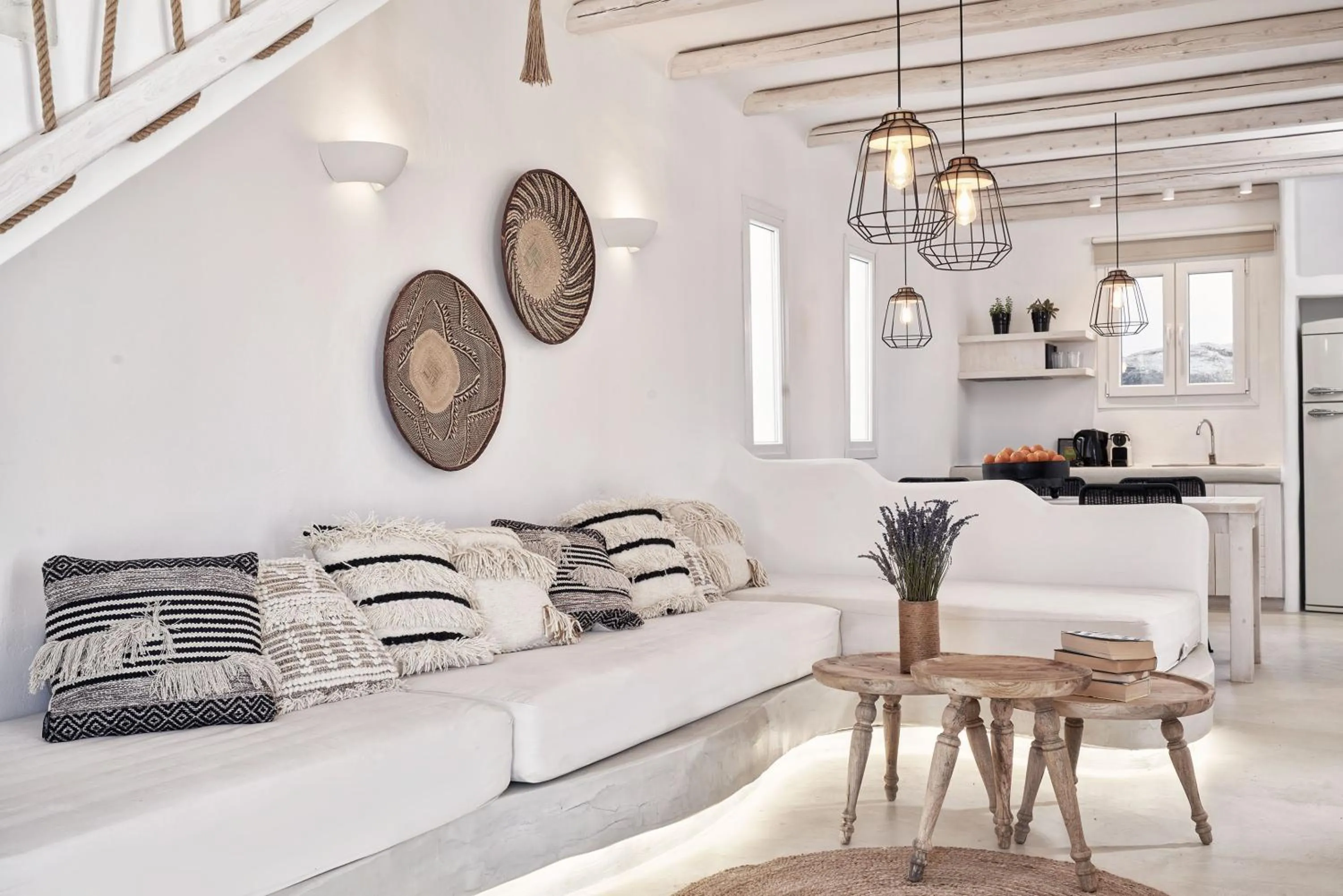 Living room in Naxian Utopia | Luxury Villas & Suites