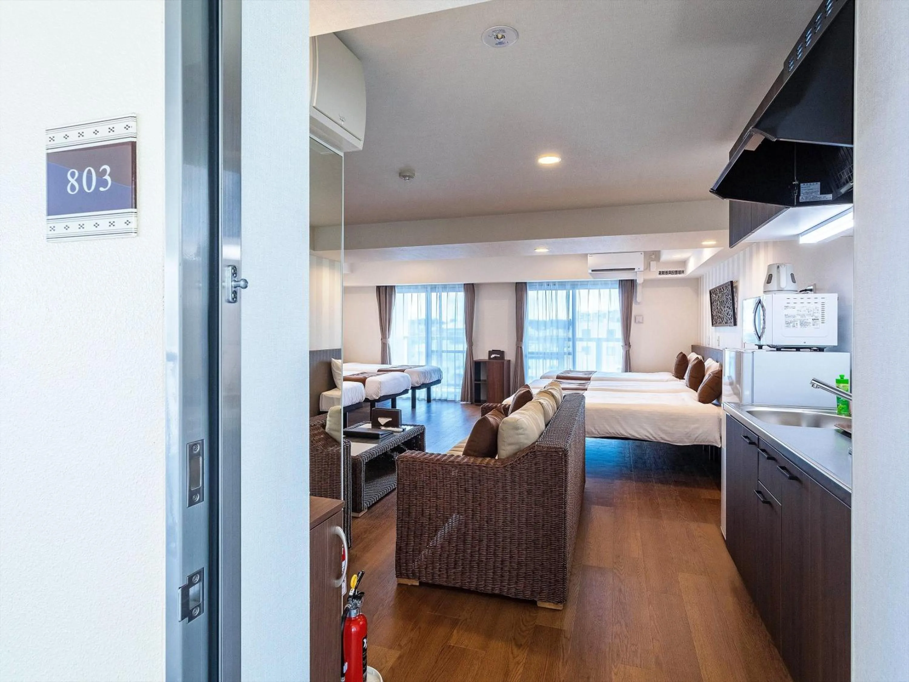 Bed in Living Inn Asahibashiekimae Premier