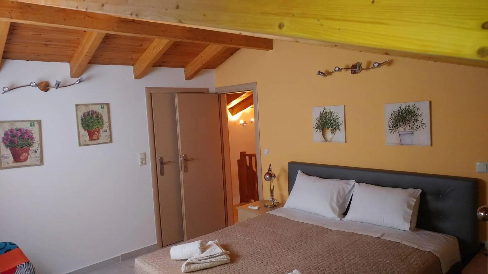 Bed in Aegean View Villa