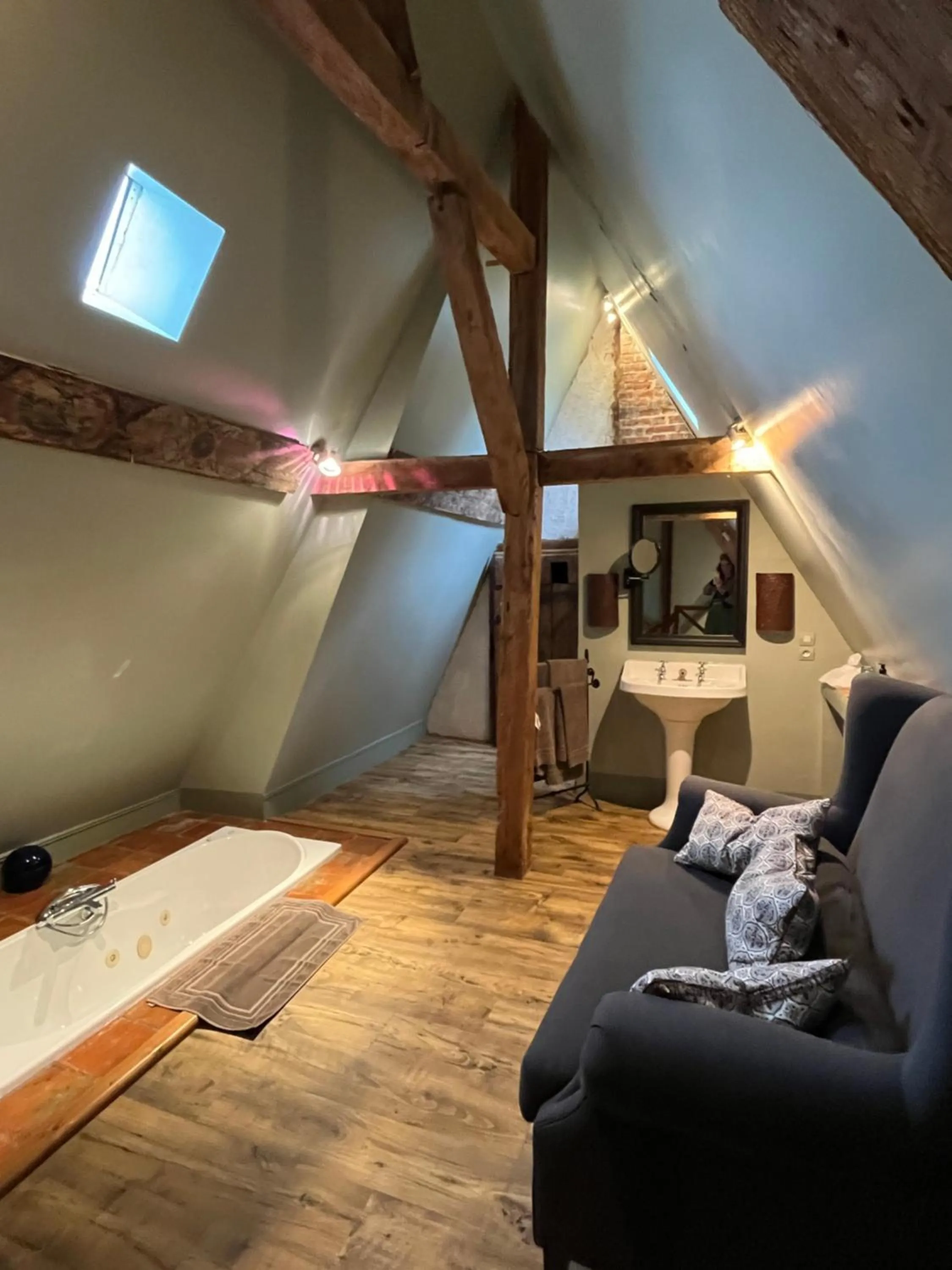 Bathroom, Bed in Château de Saint Paterne