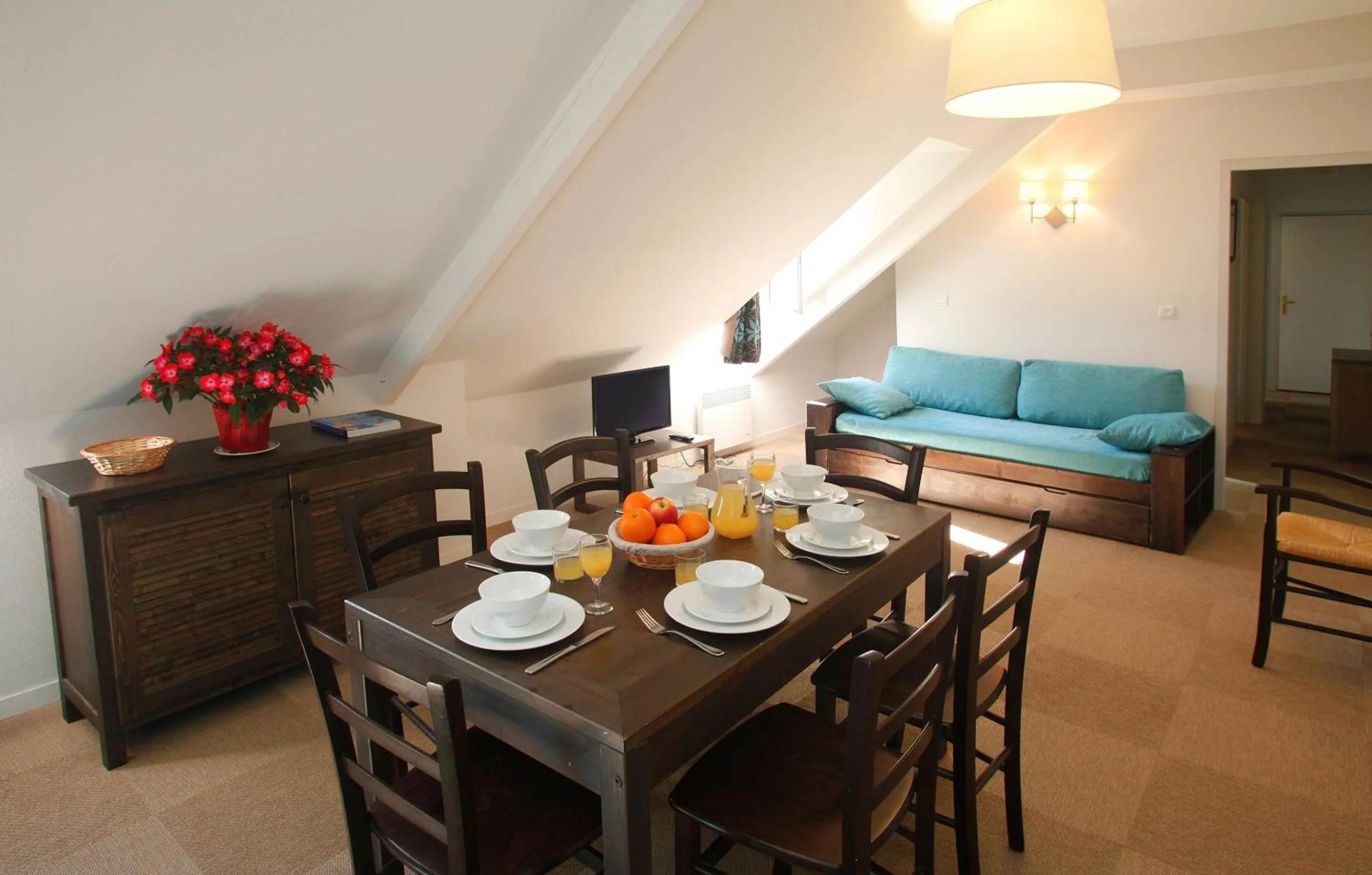 Living room in Résidence Odalys Le Château de Kéravéon