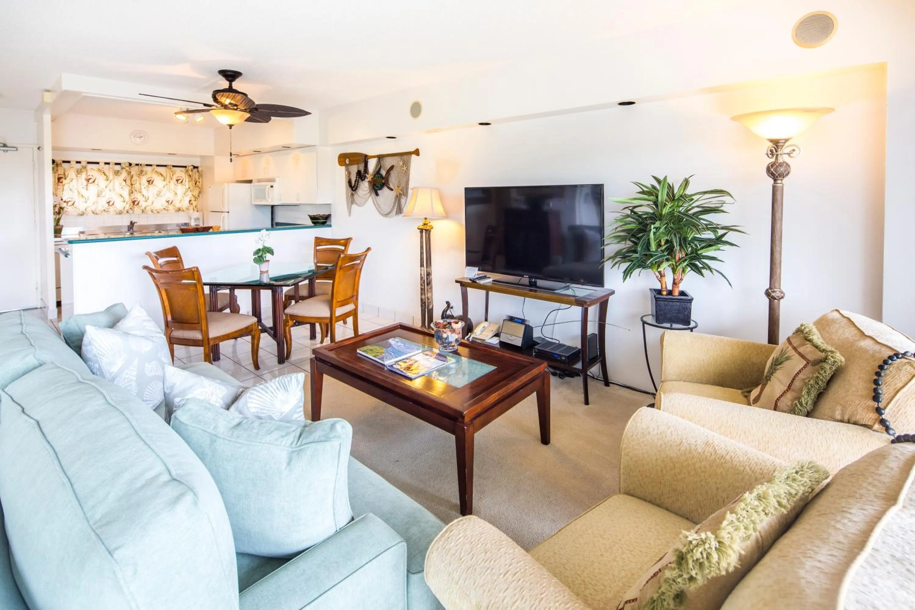 Living room in Castle Waikīkī Shore