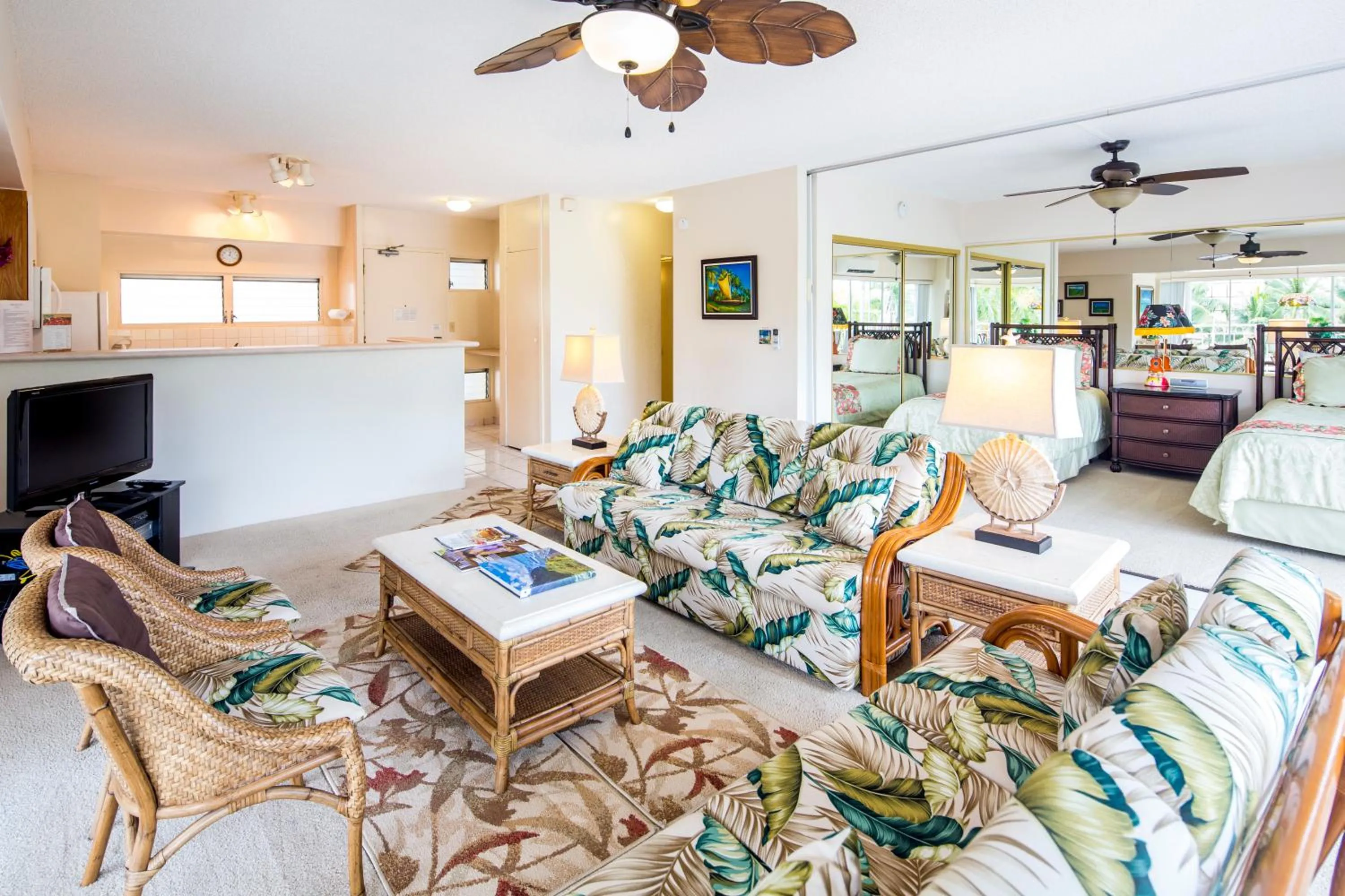 Living room in Castle Waikīkī Shore
