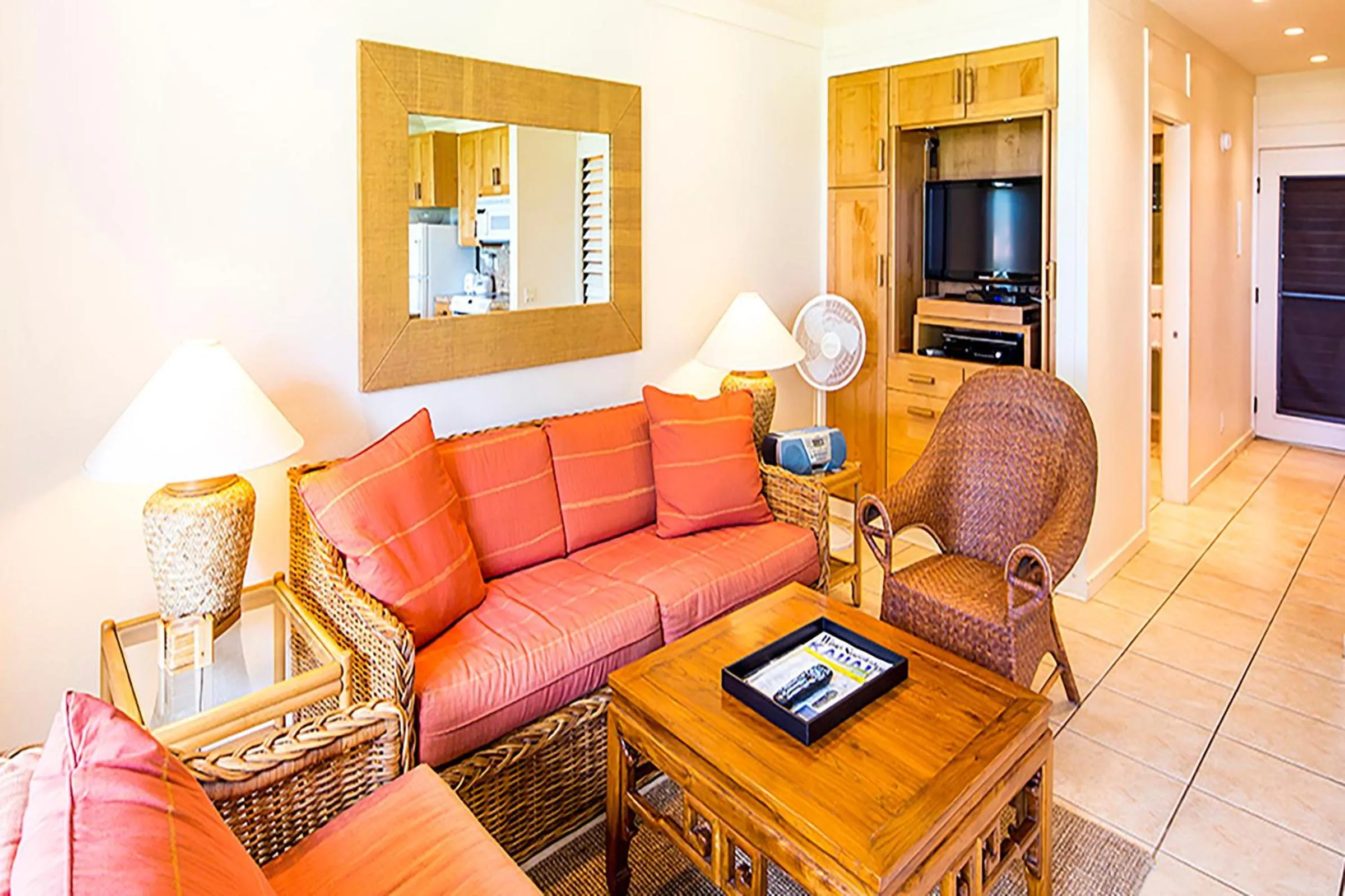 Living room in Kiahuna Plantation and Beach Bungalows by Castle