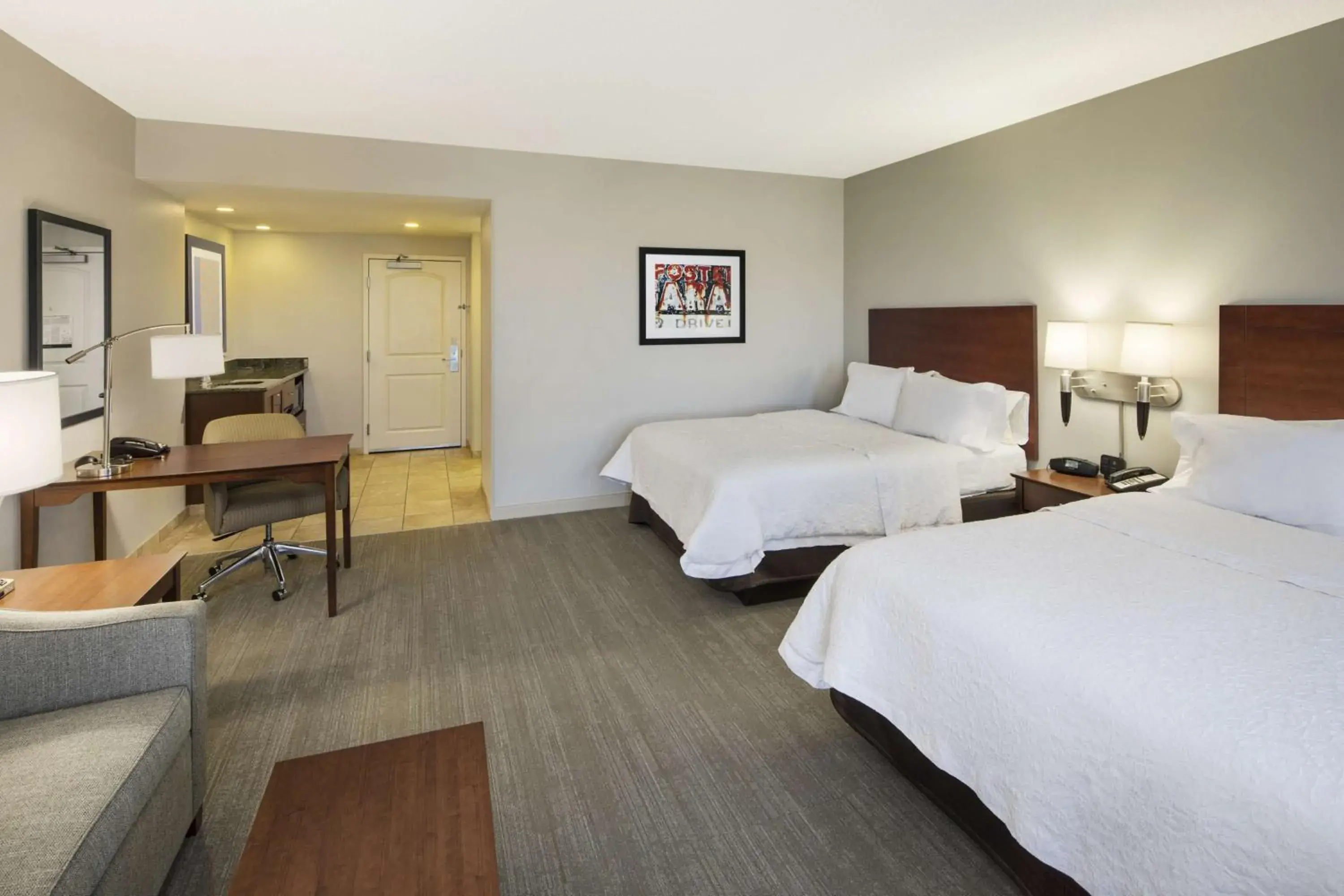 Studio with Two Queen Beds and Sofa Bed - Hearing Access/Non-Smoking in Hampton Inn & Suites Little Rock-Downtown Studio with Two Queen Beds and Sofa Bed - Hearing Access/Non-Smoking in Hampton Inn & Suites Little Rock-Downtown