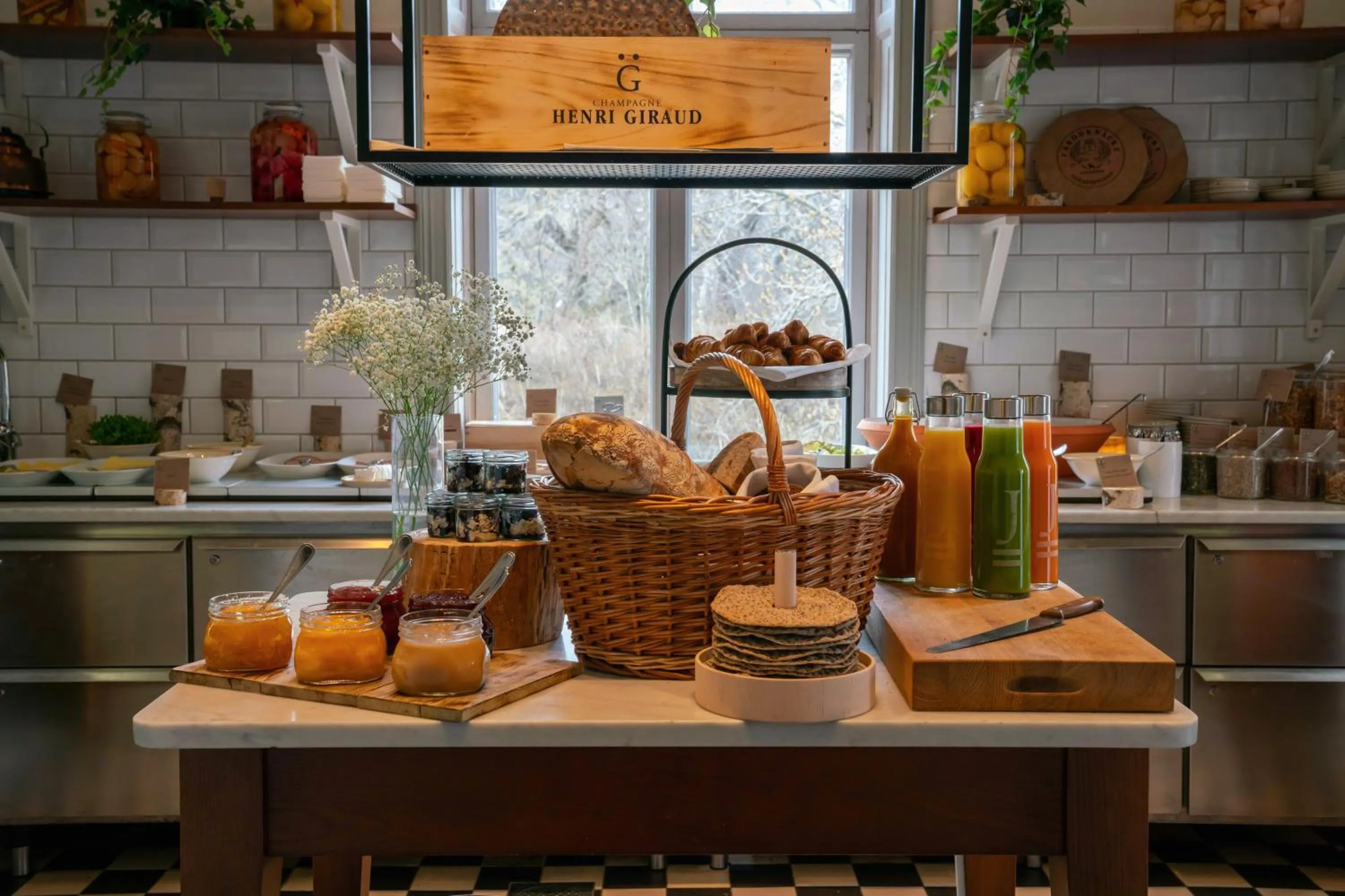 Food and drinks in Hotel J, Stockholm, a Member of Design Hotels