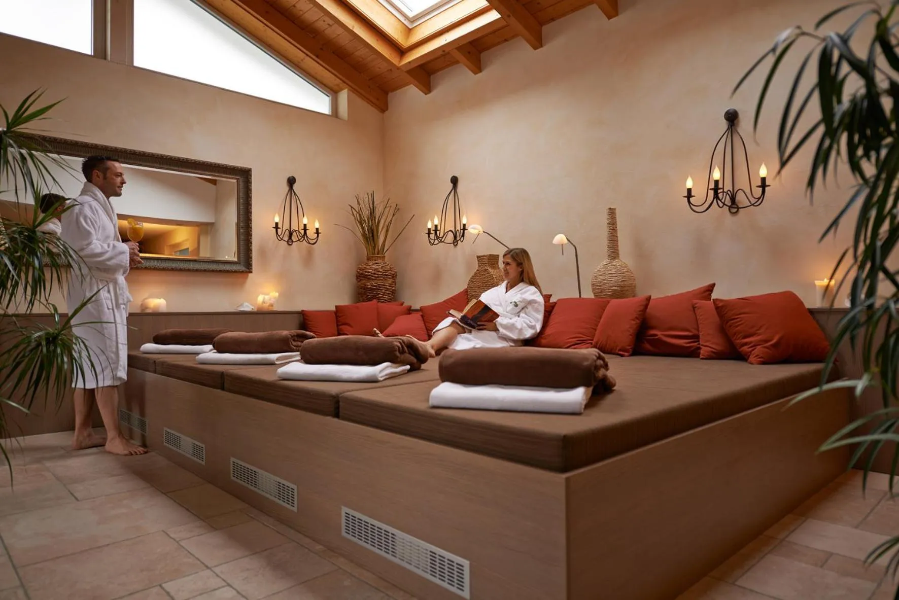 Sauna, Bed in Hotel Lammerts