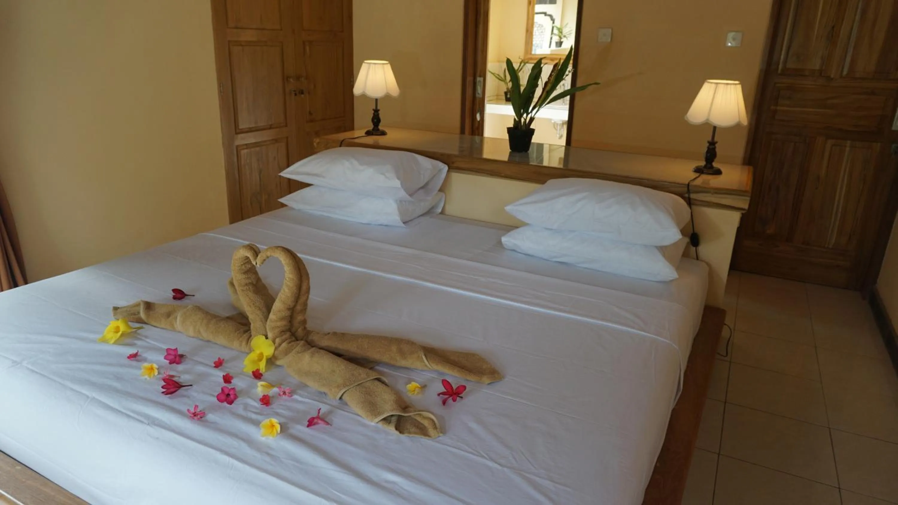 Bed in Biorock Homestay & Dive Center Pemuteran