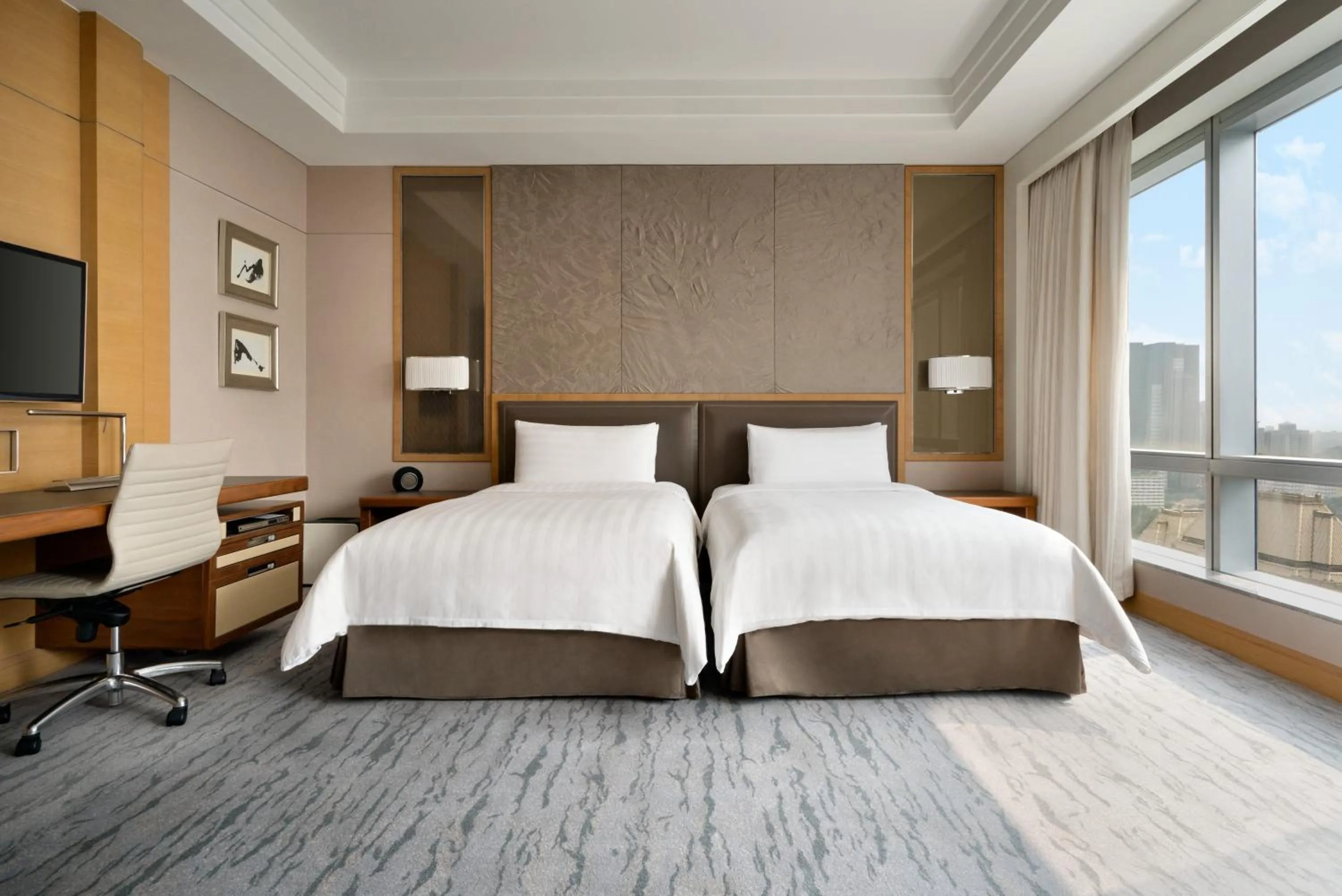 Bed in Kerry Hotel, Beijing by Shangri-La