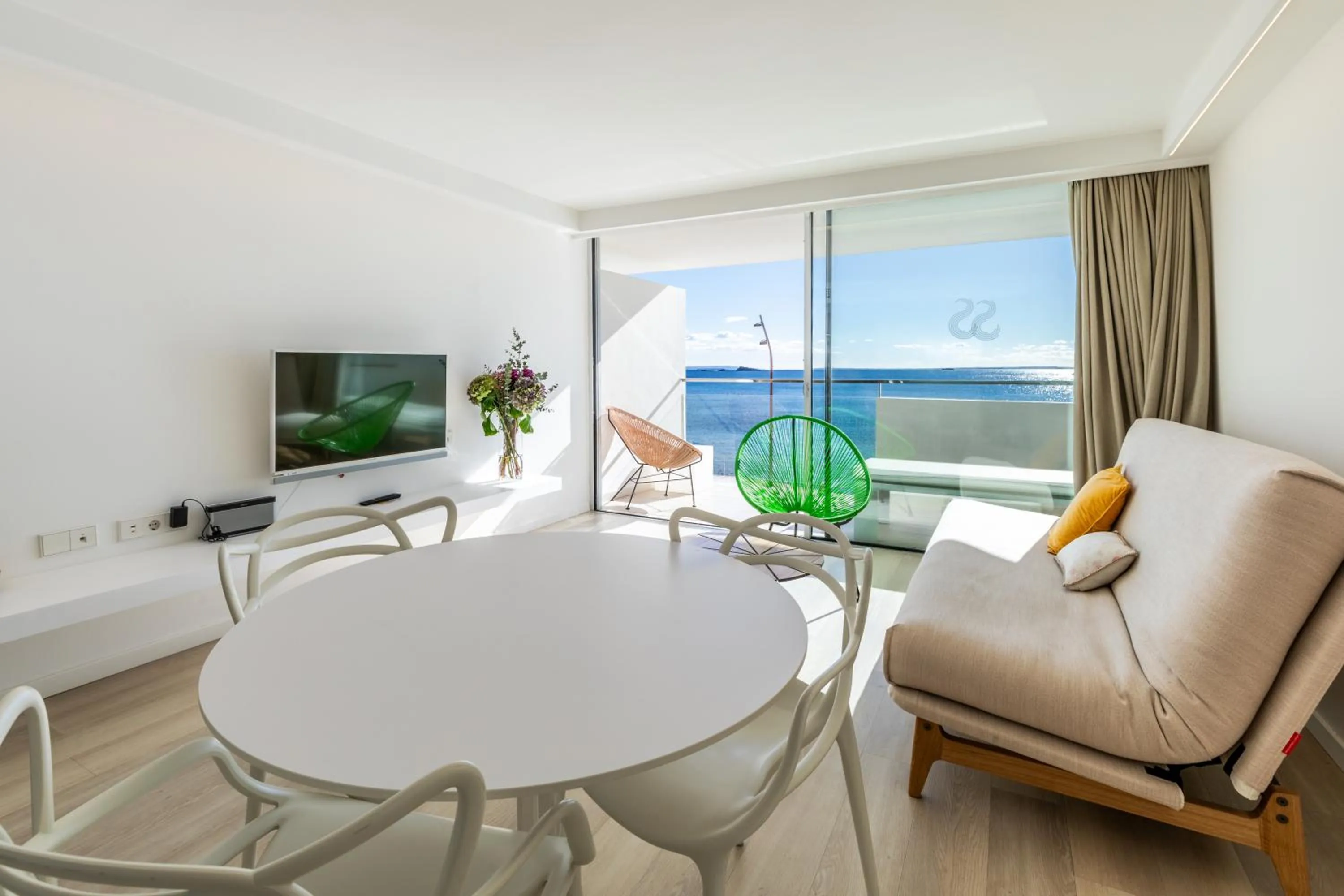 Living room in Sud Ibiza Suites