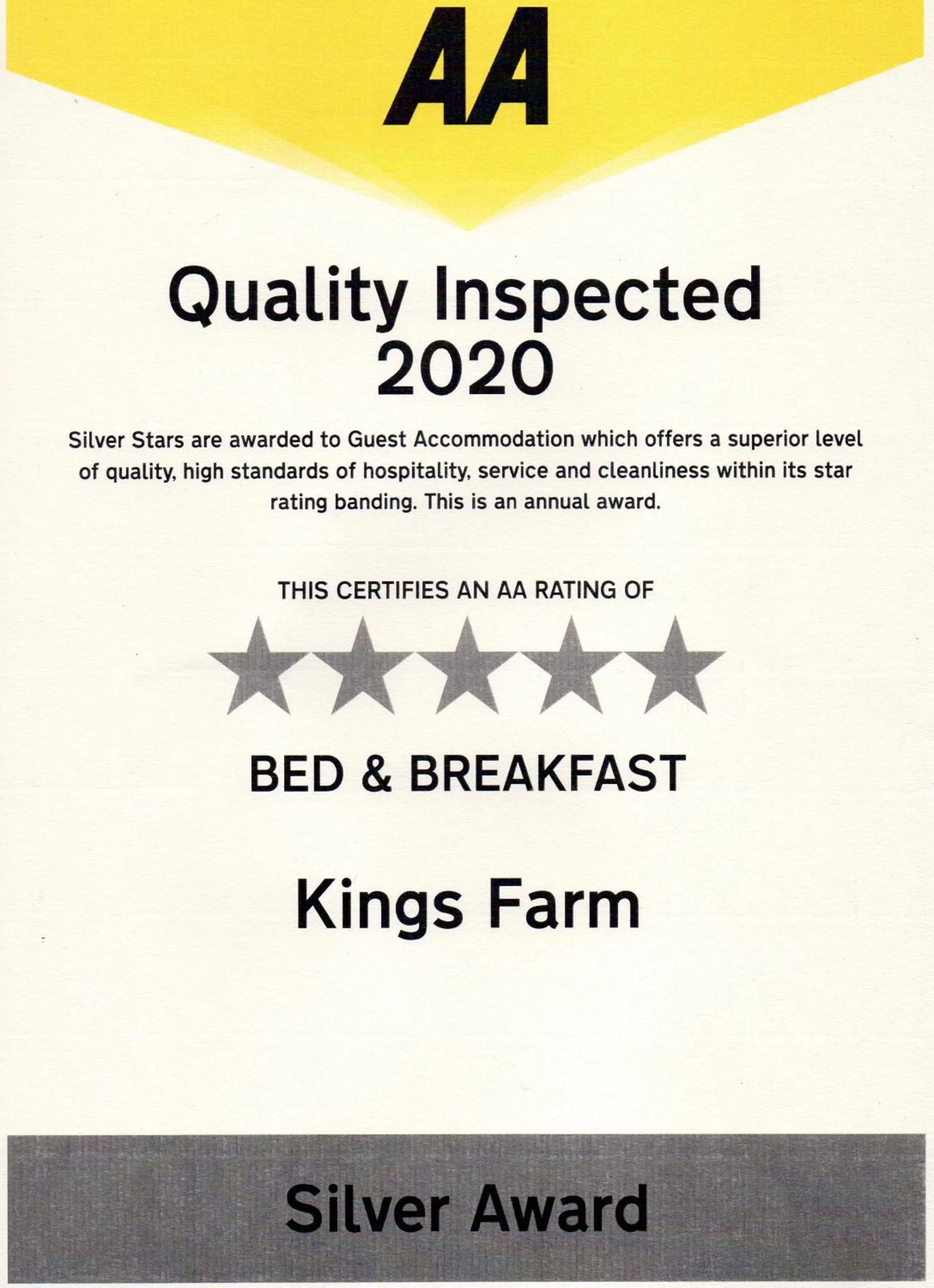 Certificate/Award in Kings Farm