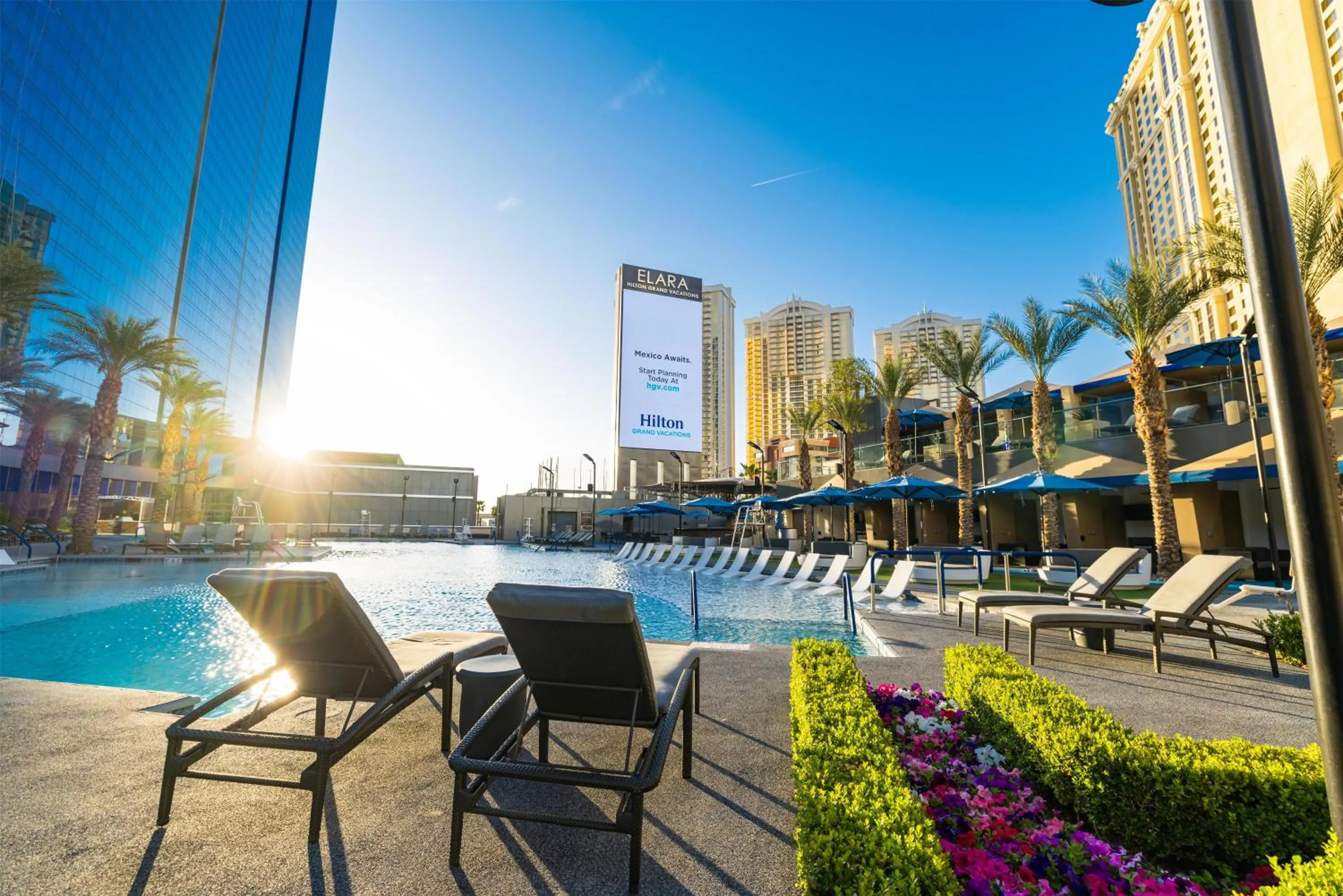 Pool view in Hilton Grand Vacations Club Elara Center Strip Las Vegas