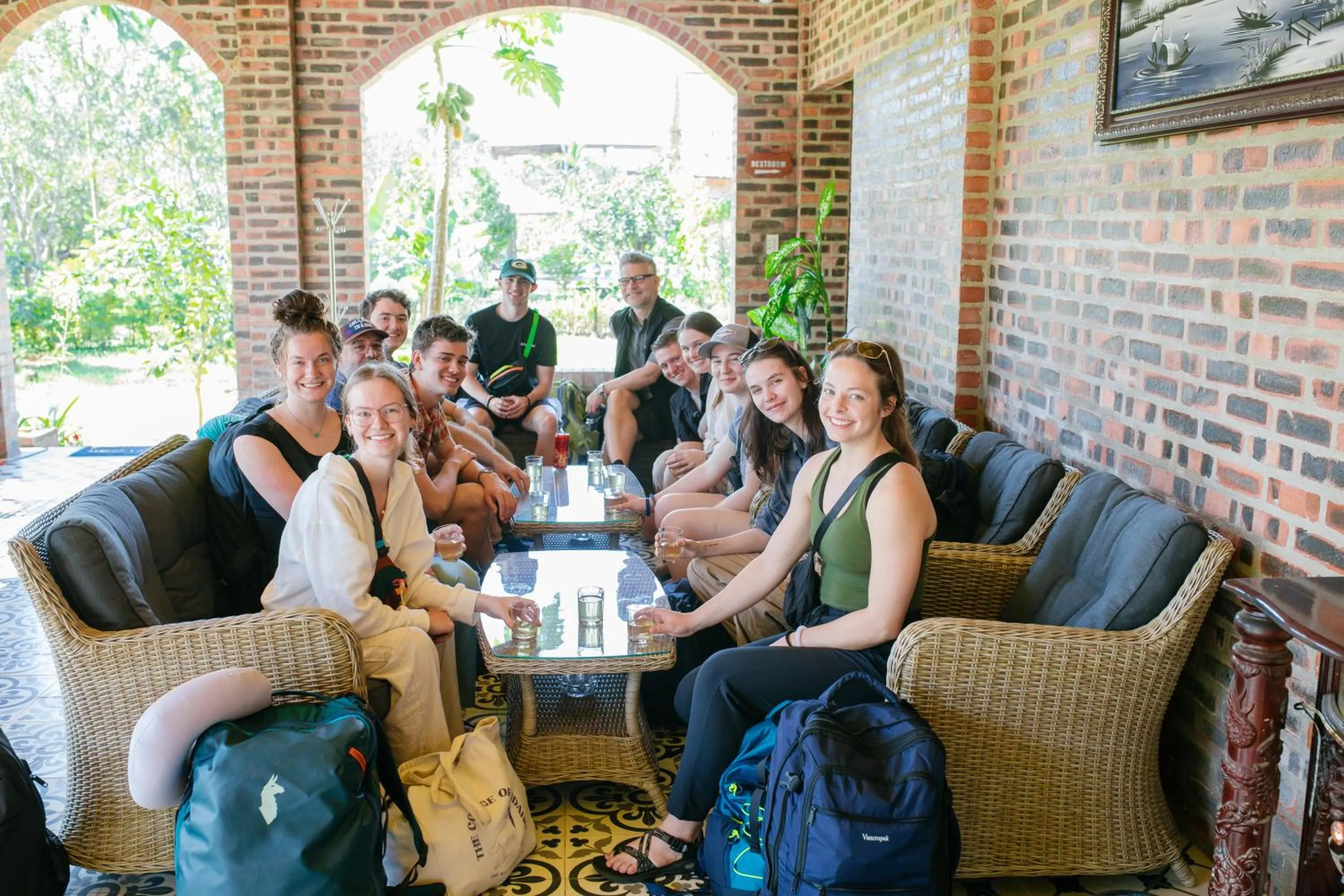 group of guests in Hue Ecolodge