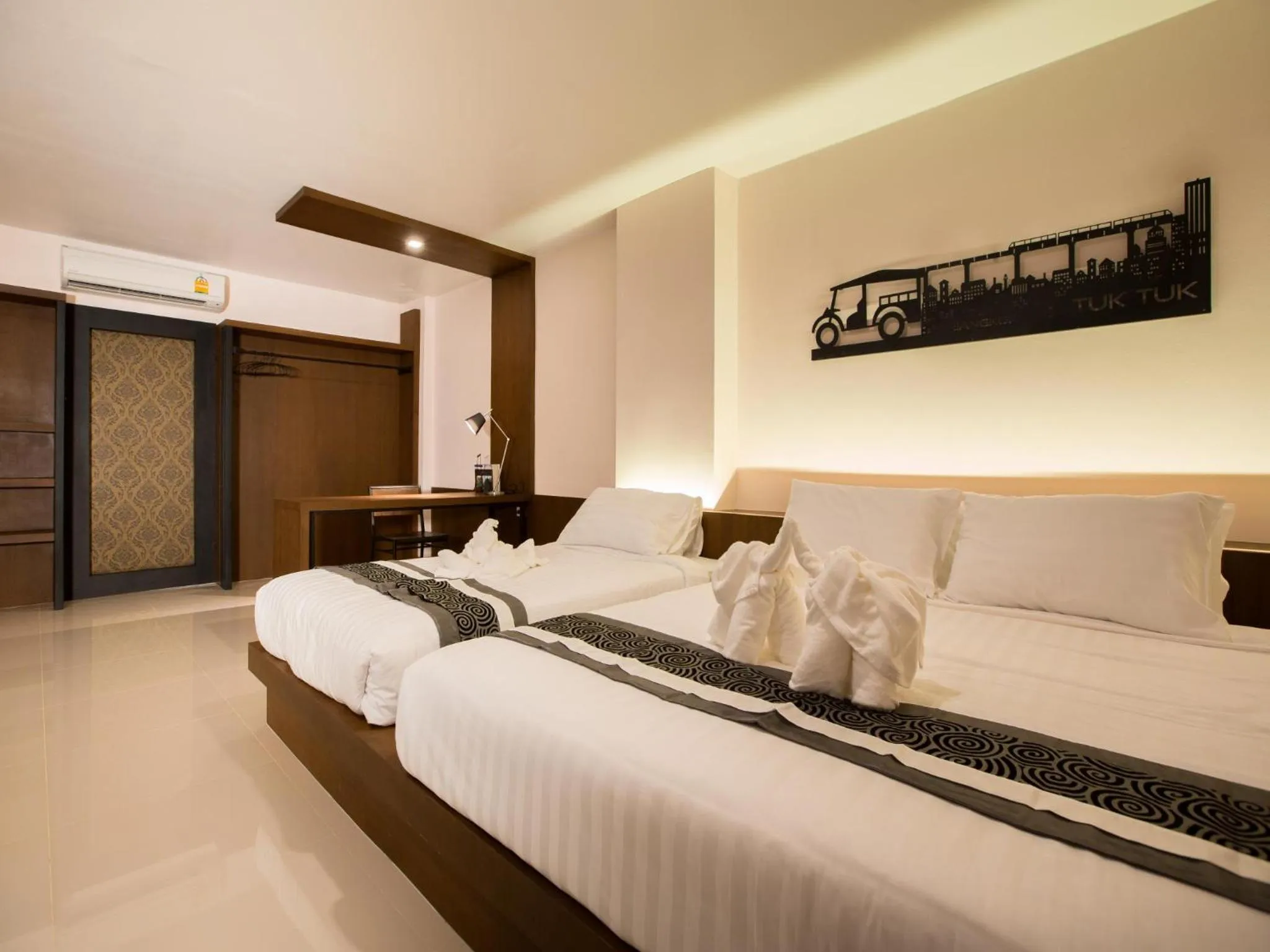 Bed in iChapter Hotel Suvarnabhumi