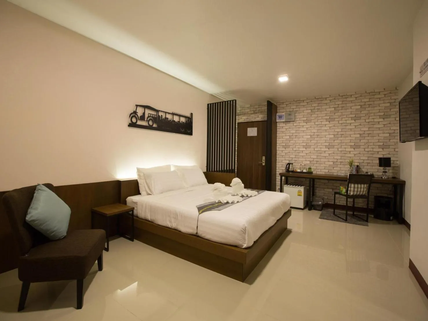 Bed in iChapter Hotel Suvarnabhumi